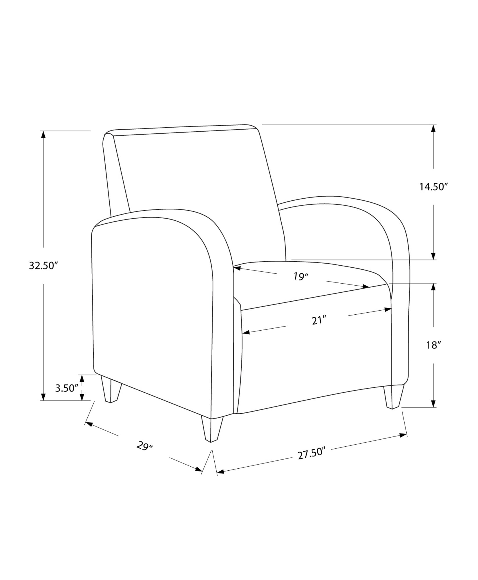 Accent Chair - Dark Brown Leather-Look Fabric