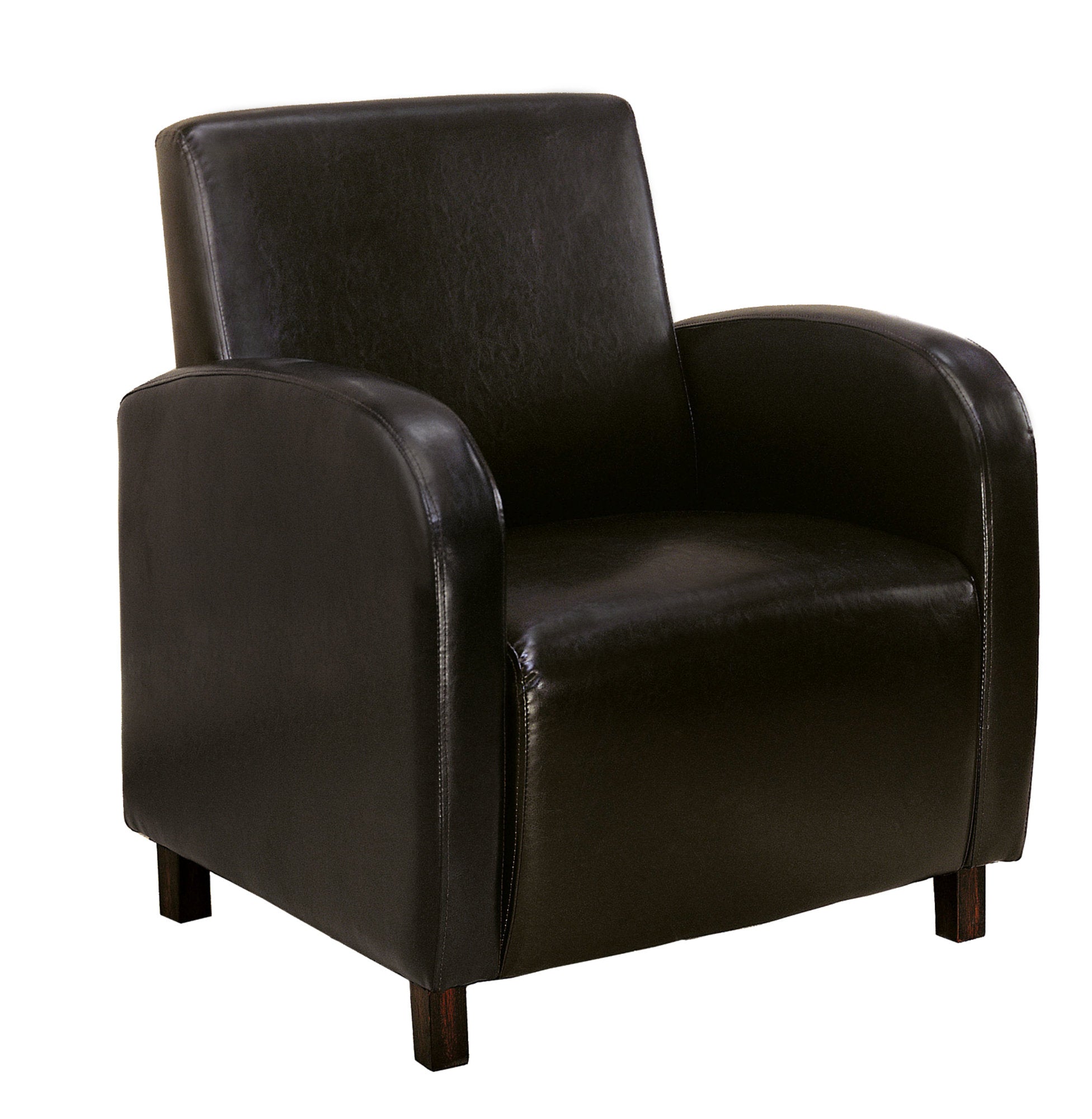 Accent Chair - Dark Brown Leather-Look Fabric