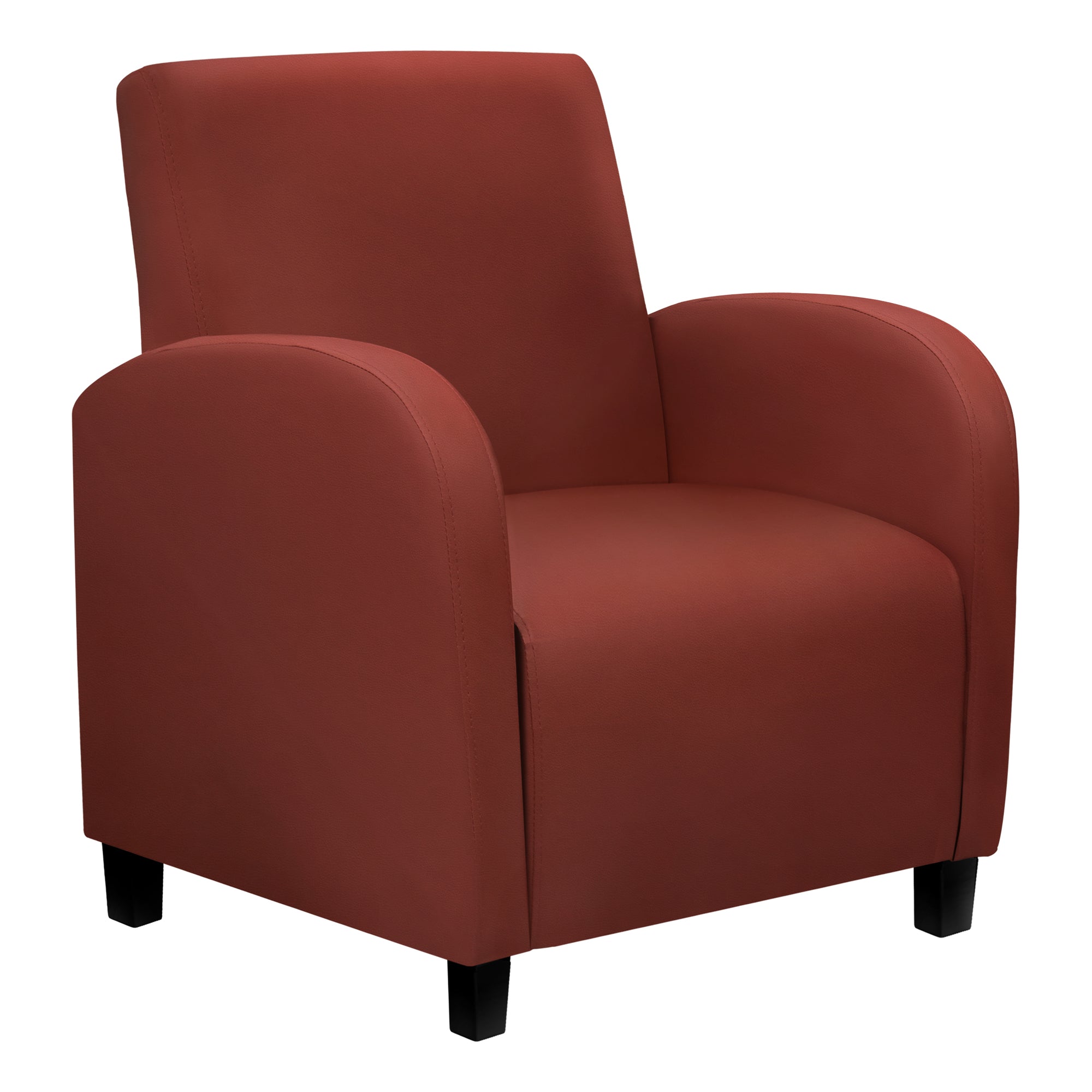 Accent Chair - Red Leather-Look Fabric