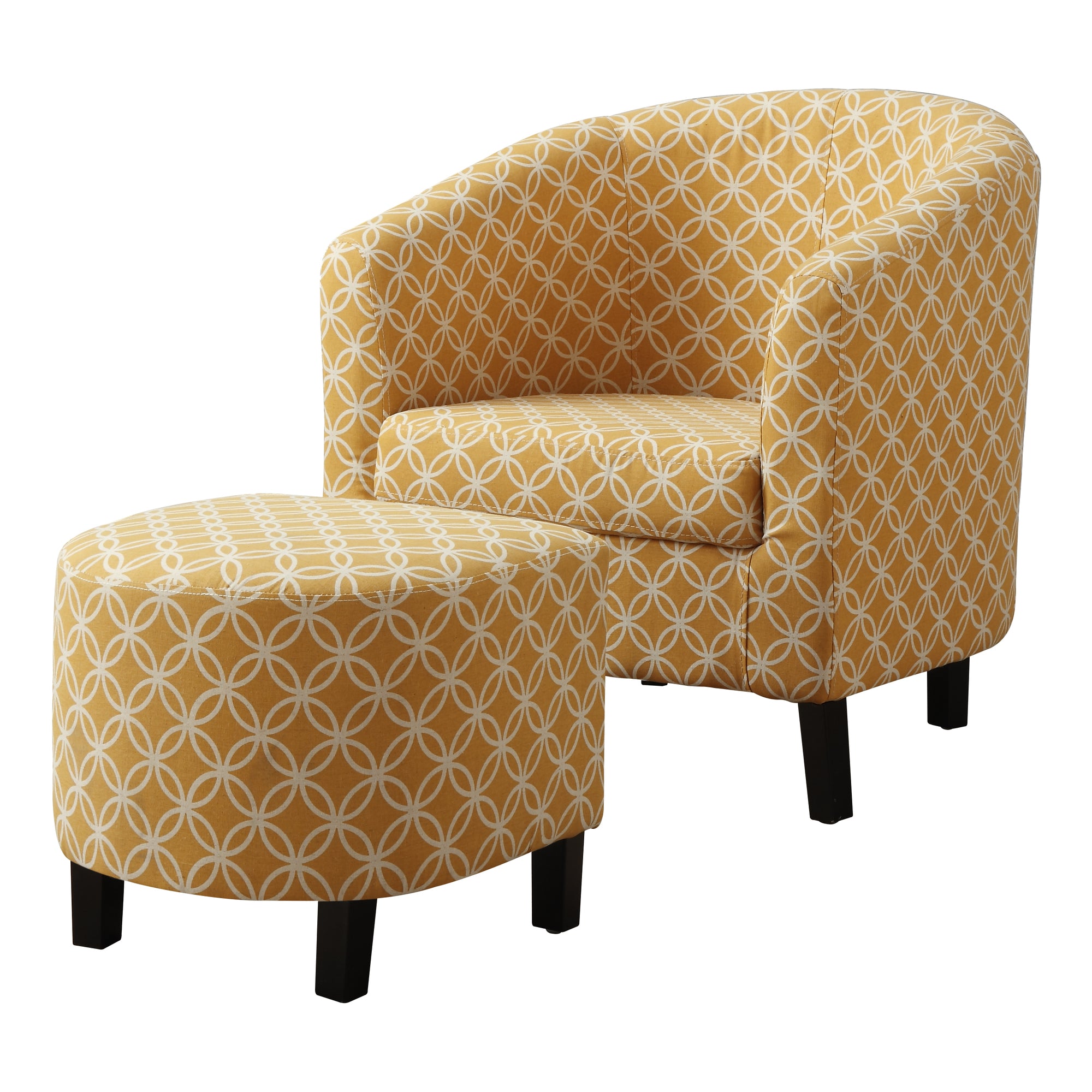 Accent Chair - 2Pcs Set/ Burnt Yellow Circular