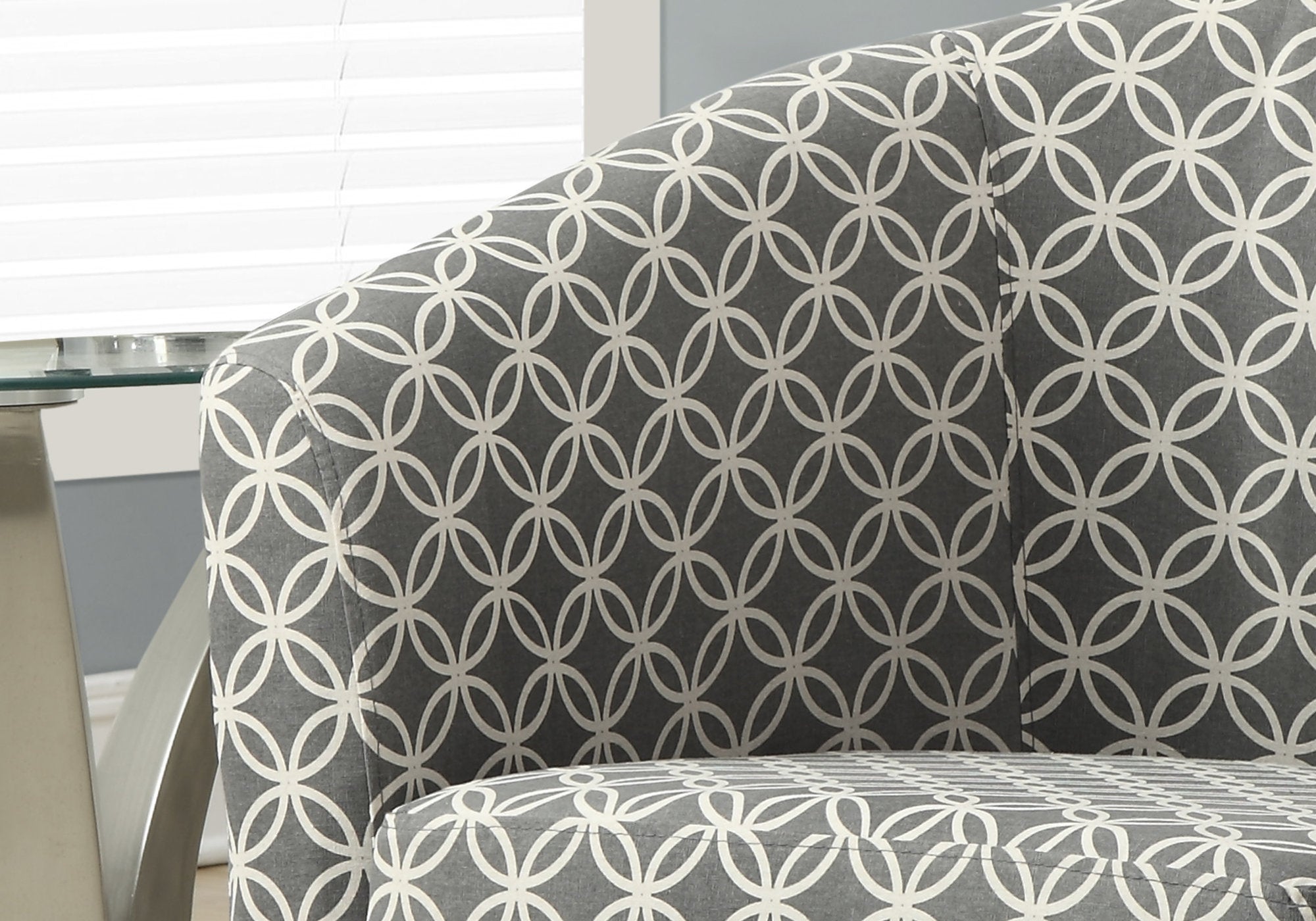 Accent Chair - 2Pcs Set / Grey Circular Fabric
