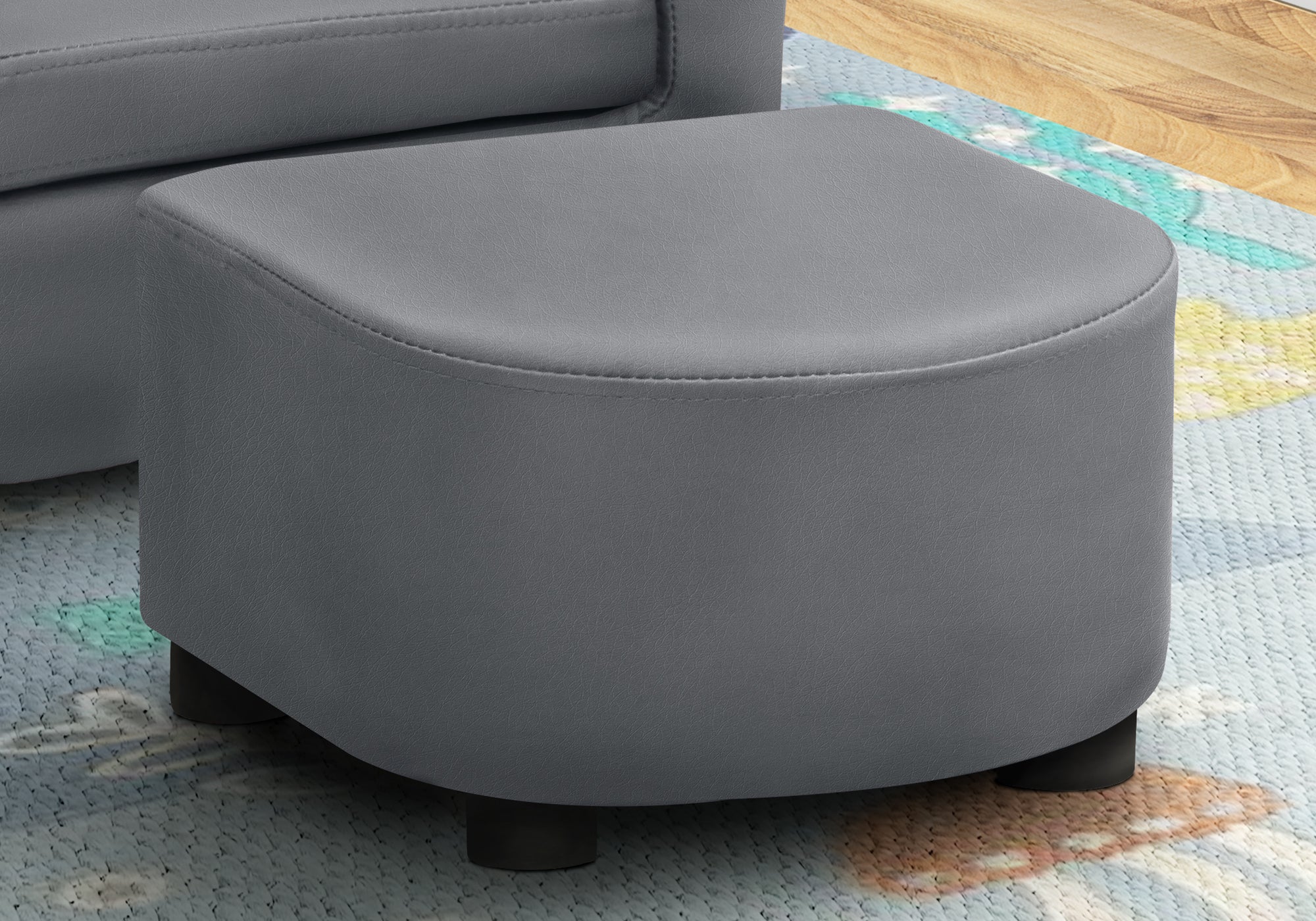 Juvenile Chair - 2 Pcs Set / Grey Leather-Look