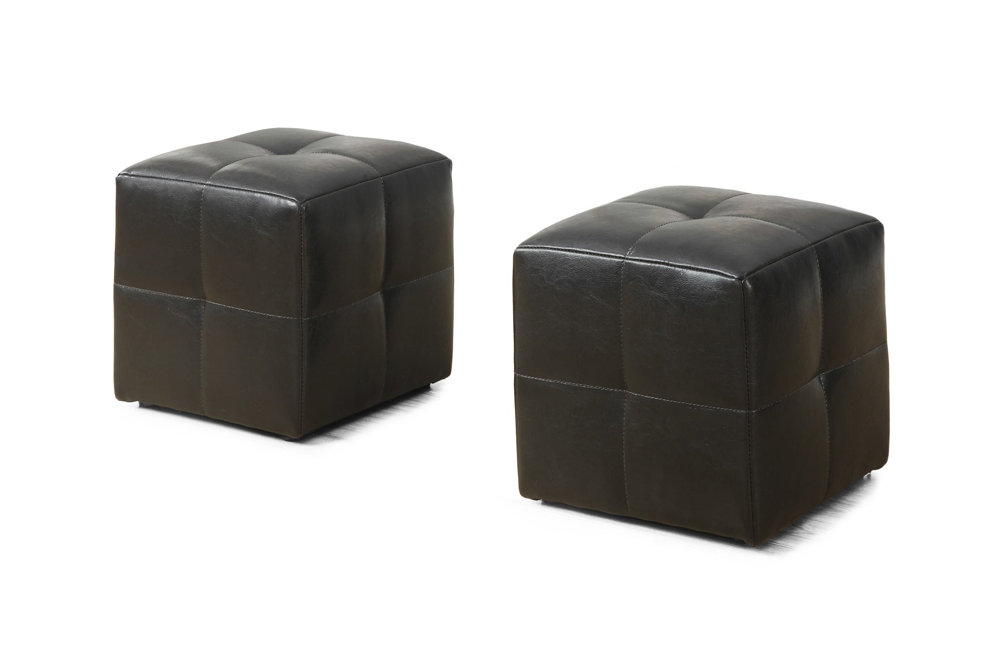 Ottoman - 2Pcs Set / Juvenile / Dark Brown Leather-Look