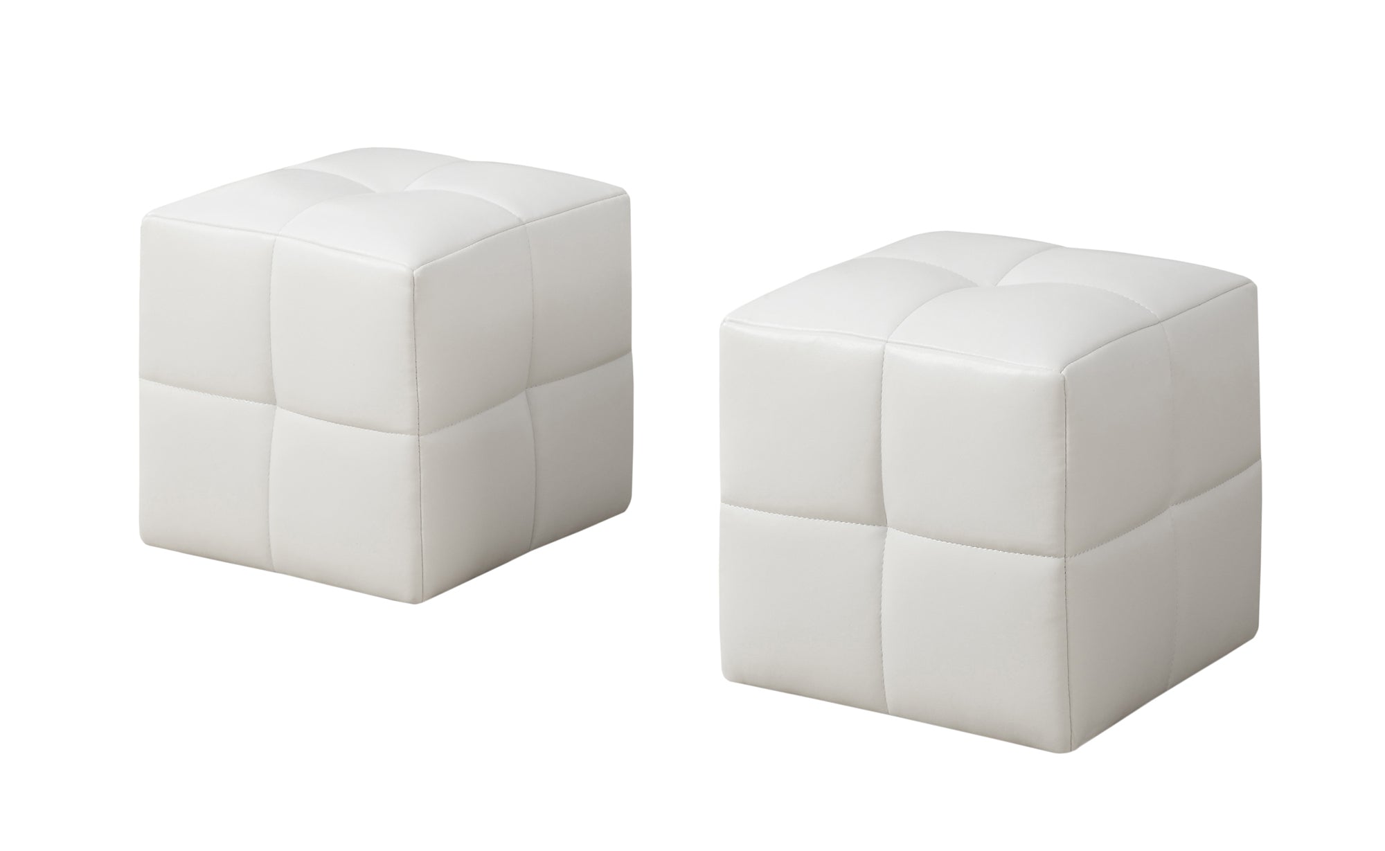 Ottoman - 2Pcs Set / Juvenile / White Leather-Look