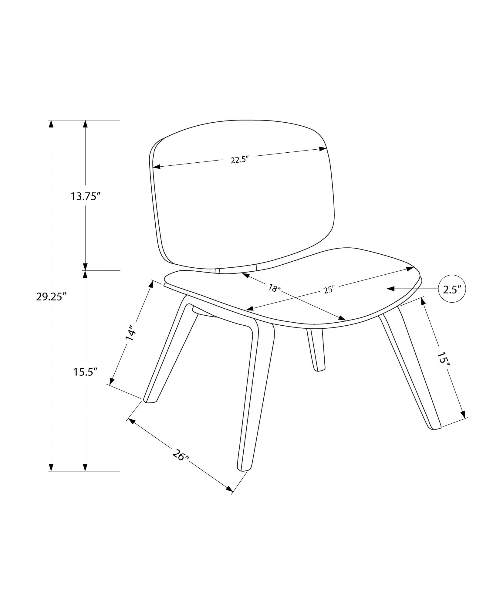 Accent Chair - Dark Brown Leather-Look Fabric