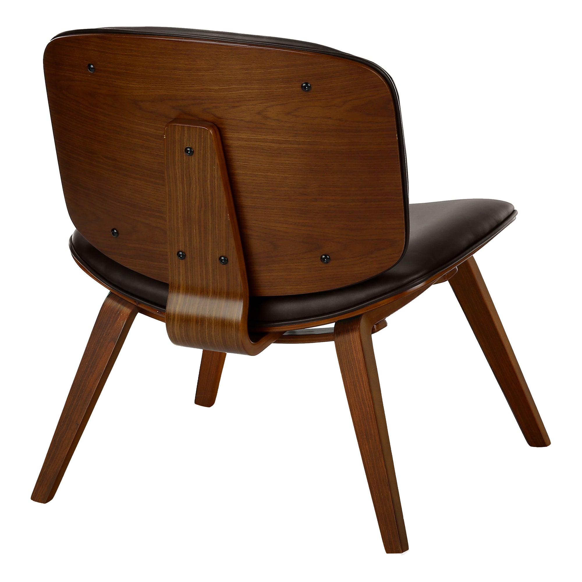 Accent Chair - Dark Brown Leather-Look Fabric