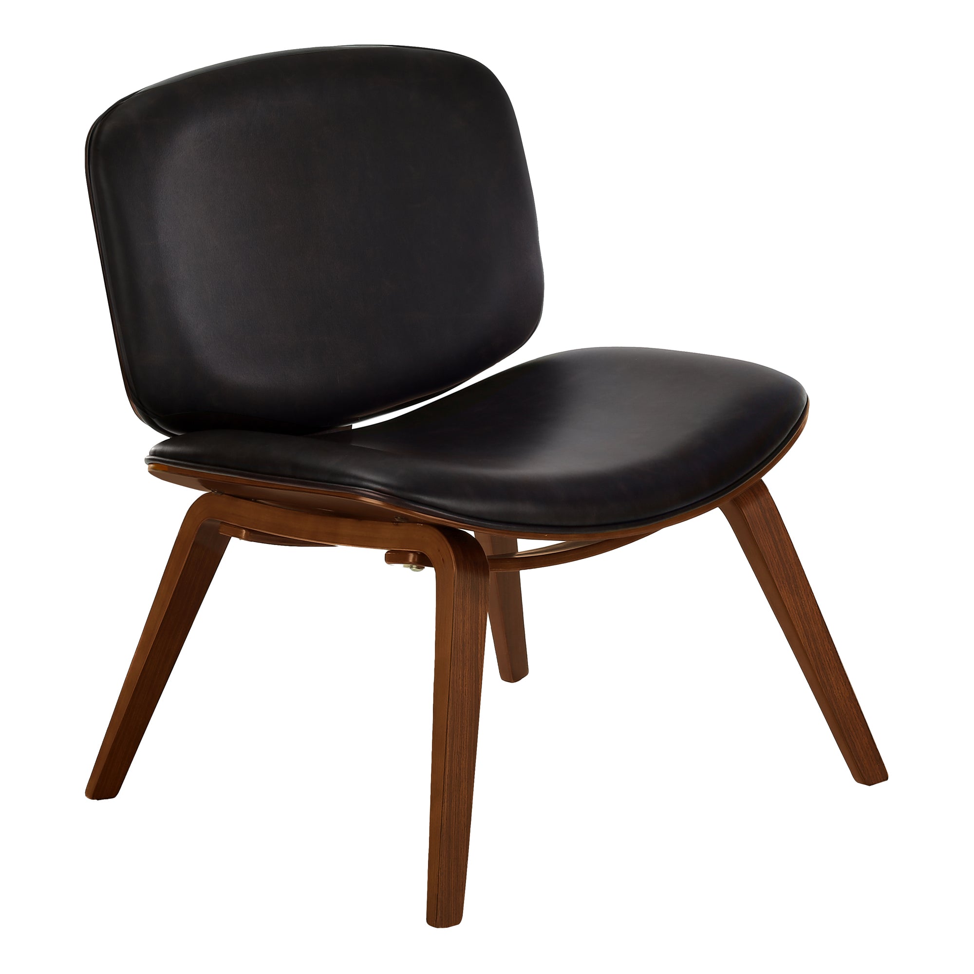 Accent Chair - Dark Brown Leather-Look Fabric