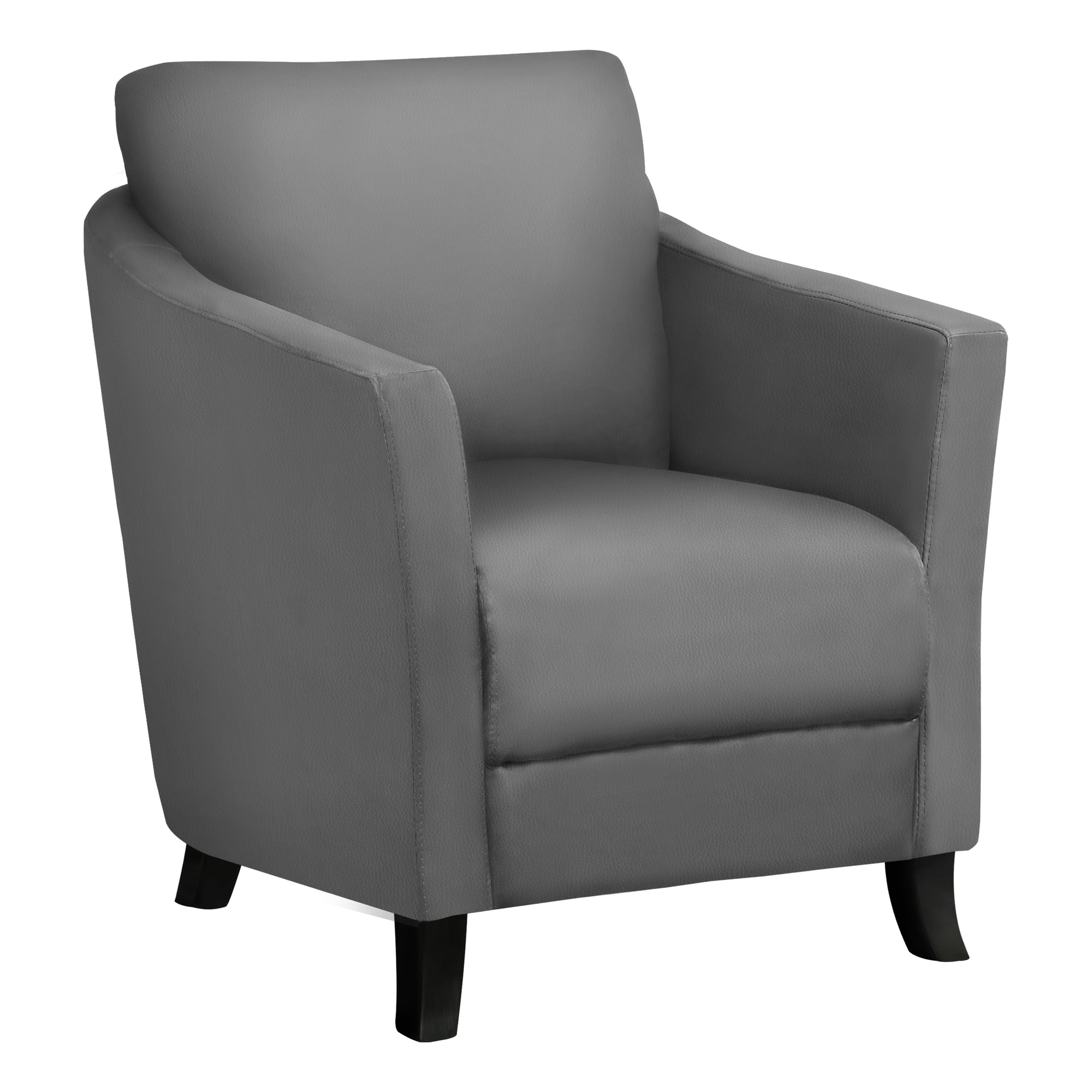 Accent Chair - Grey Leather-Look Fabric
