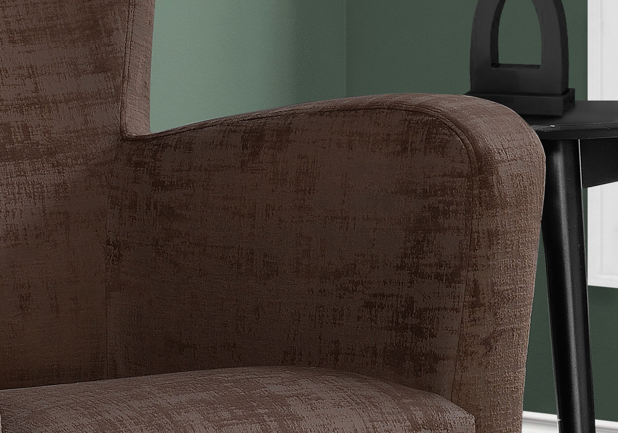 Accent Chair - Brown Brushed Velvet Fabric