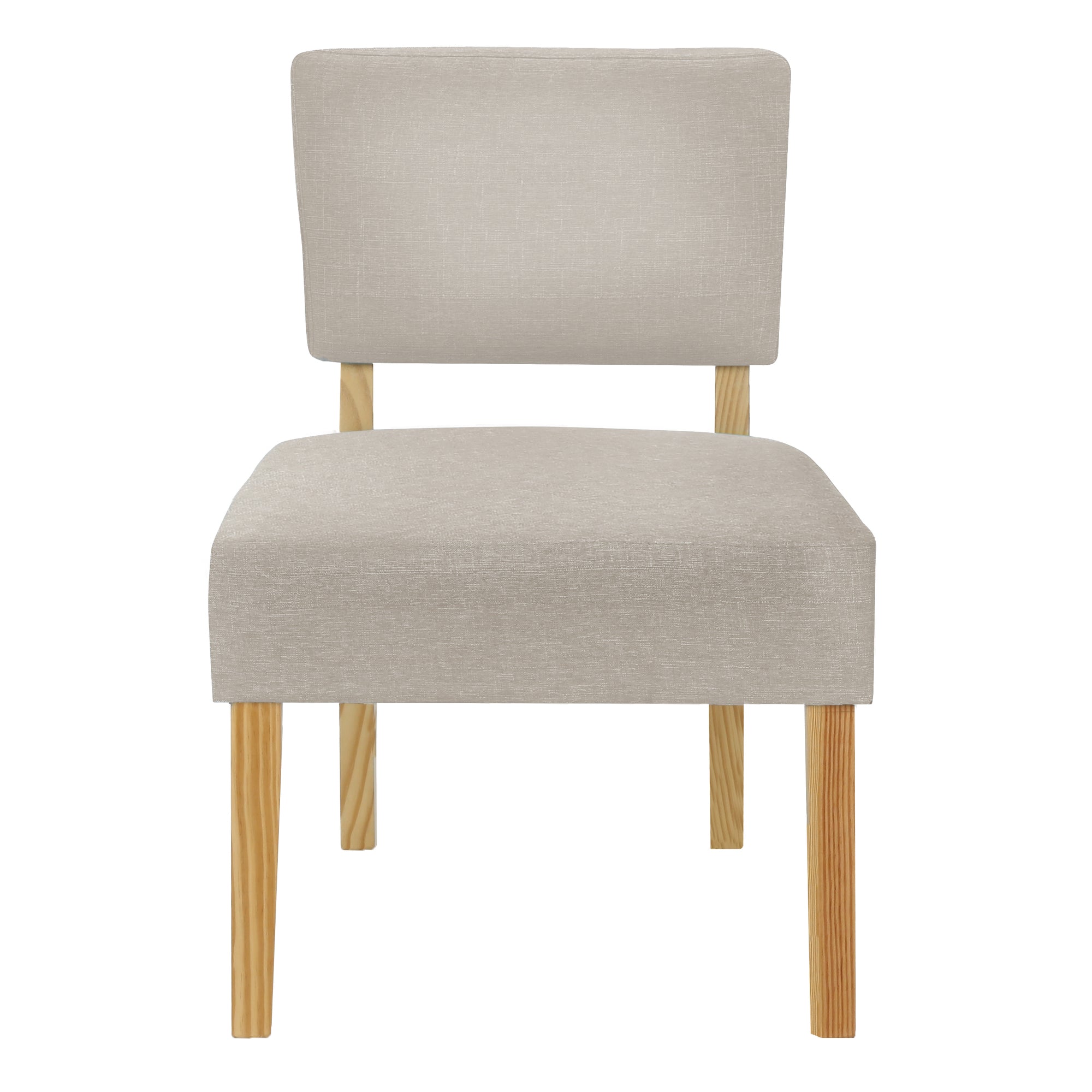 Accent Chair - Taupe Fabric / Natural Wood Legs