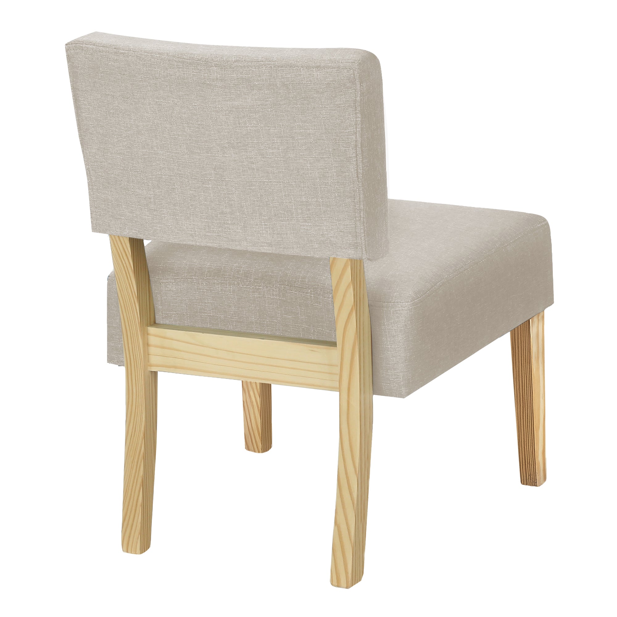 Accent Chair - Taupe Fabric / Natural Wood Legs