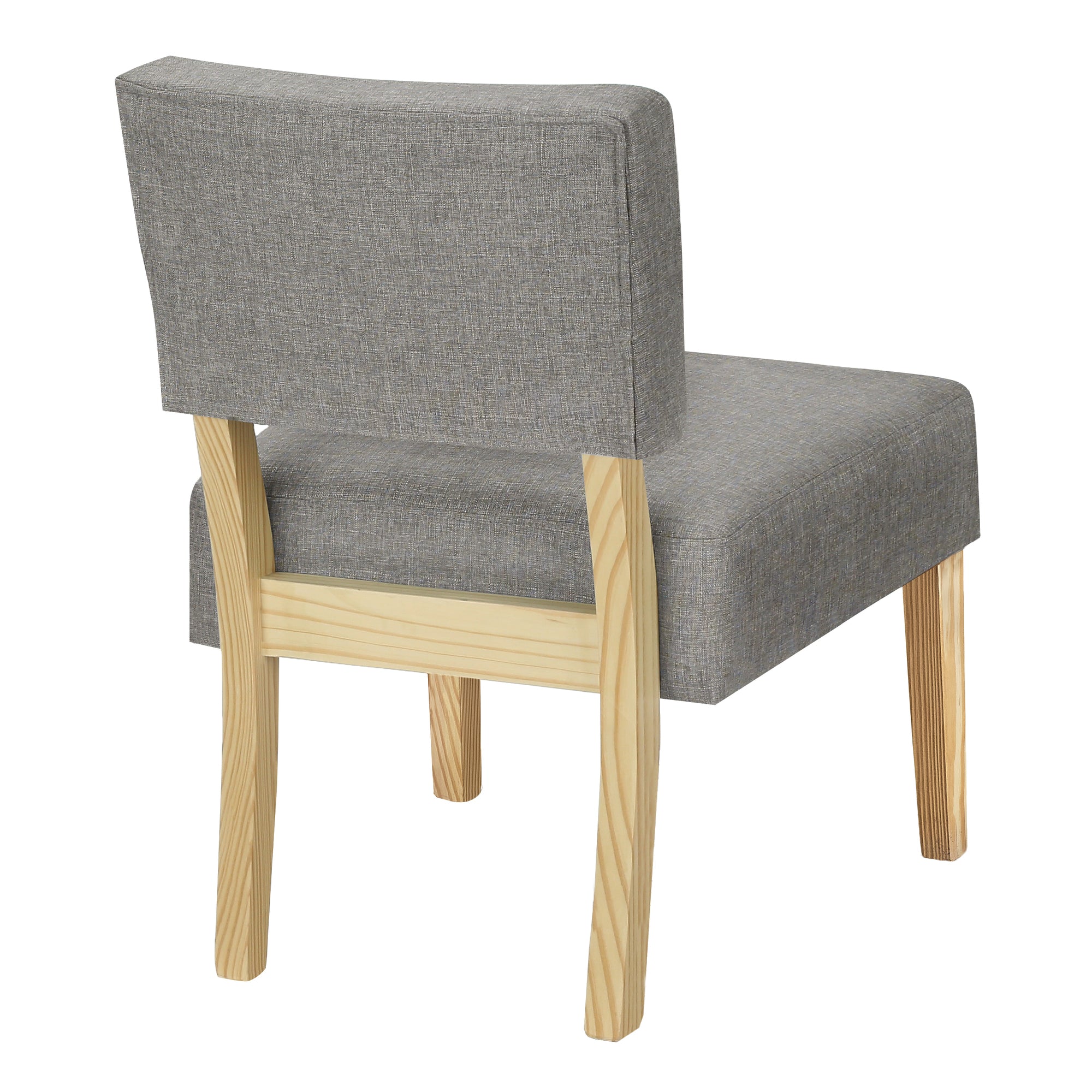 Accent Chair - Light Grey Fabric / Natural Wood Legs