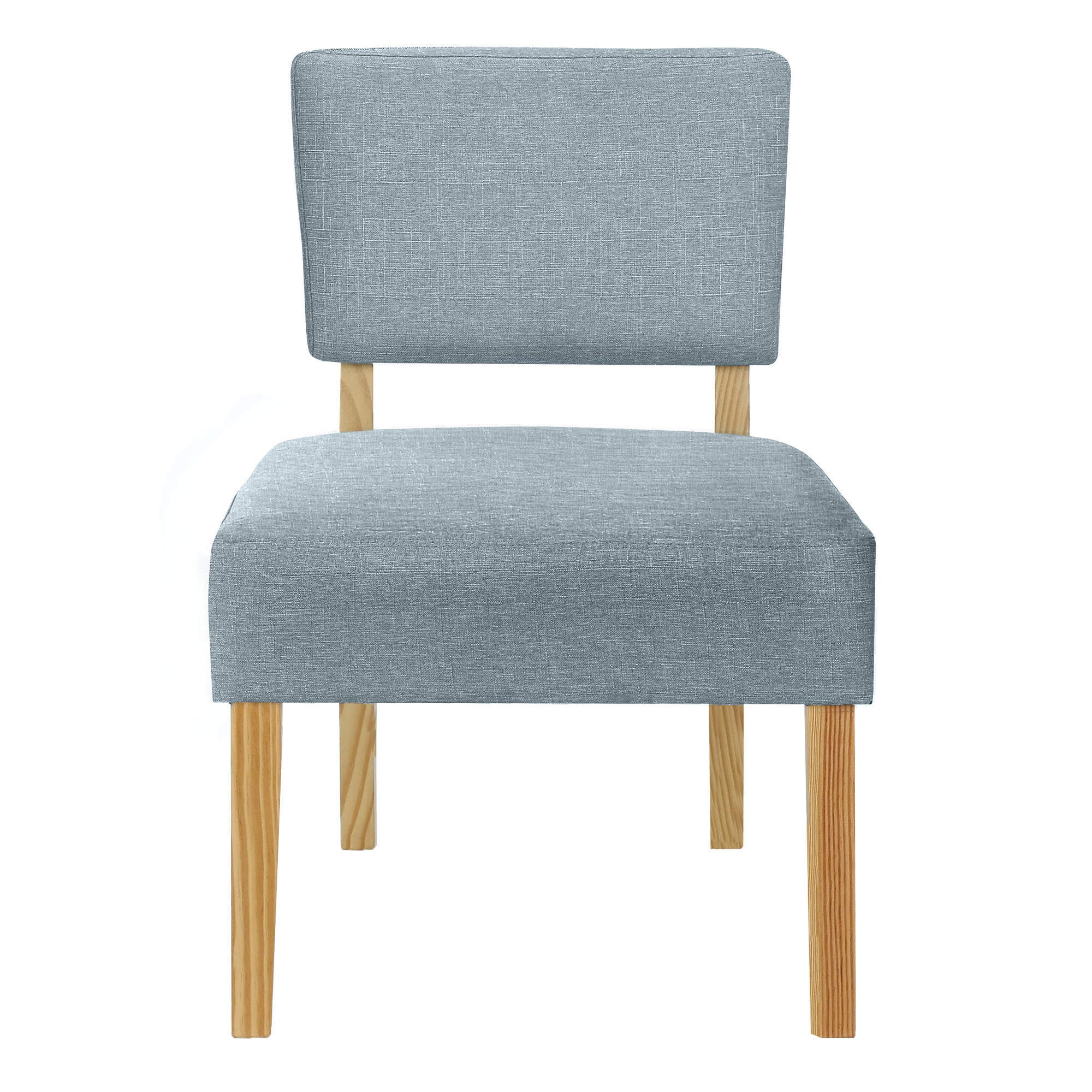 Accent Chair - Light Blue Fabric / Natural Wood Legs