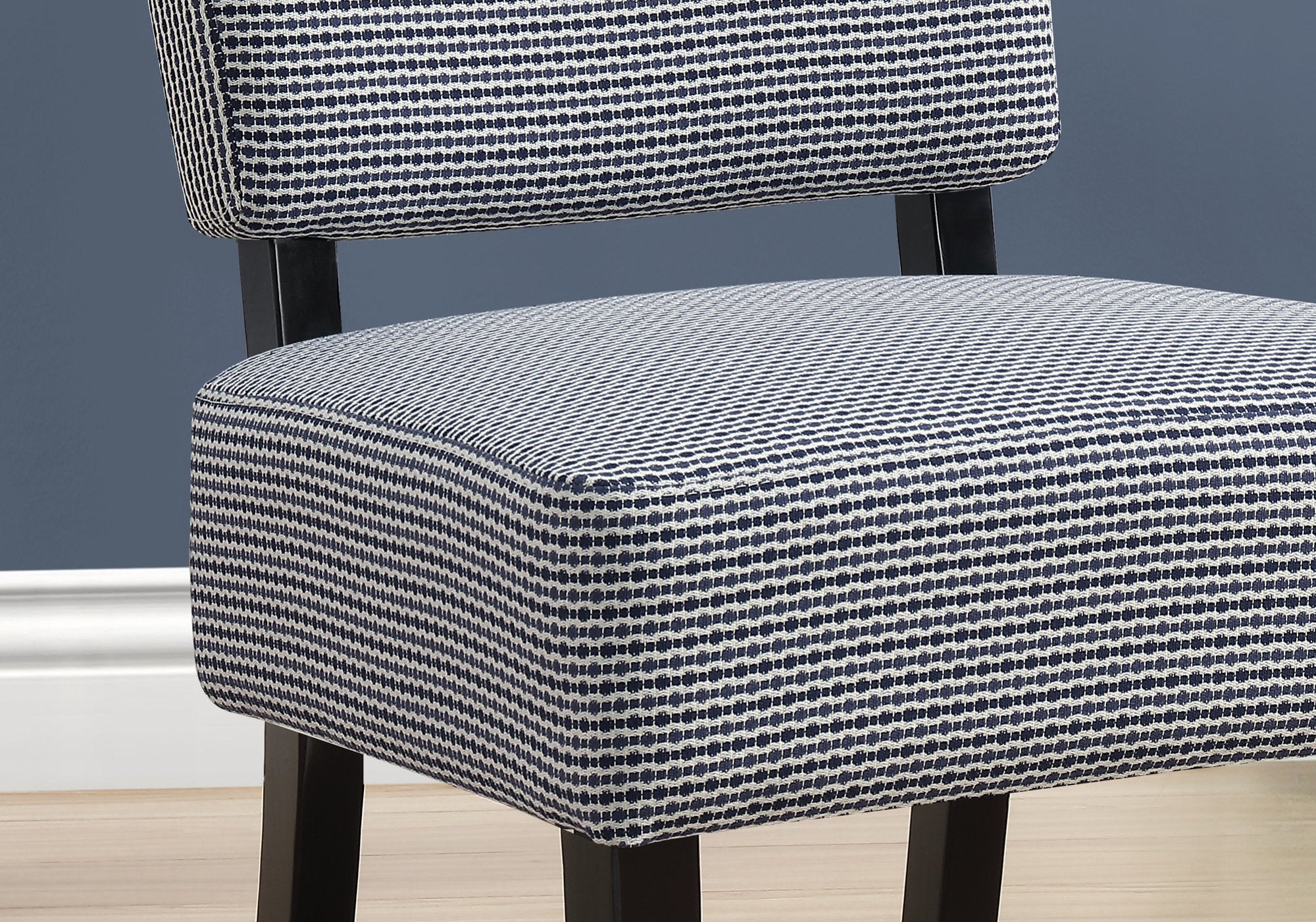 Accent Chair - Light / Dark Blue Abstract Dot Fabric