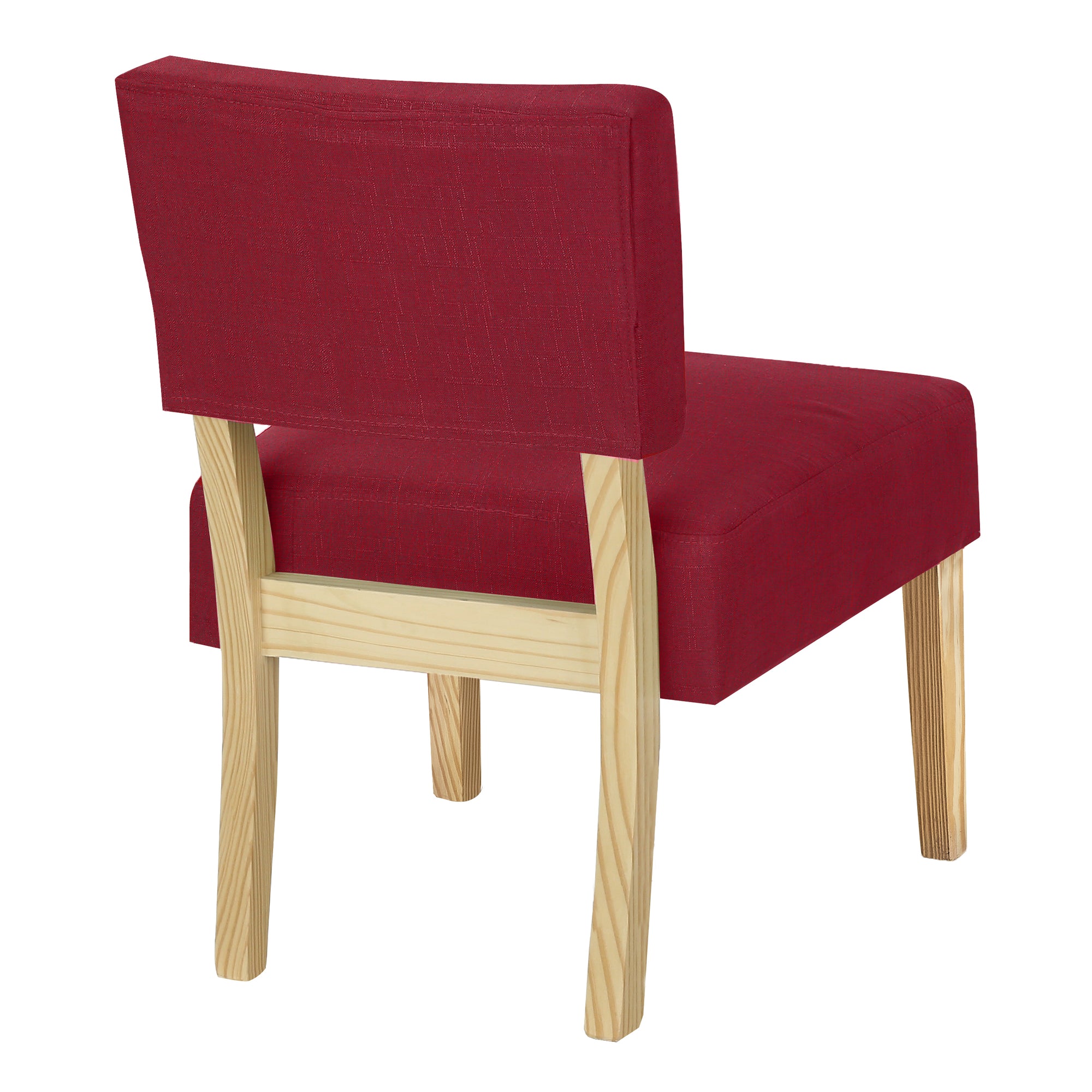 Accent Chair - Red Fabric / Natural Wood Legs