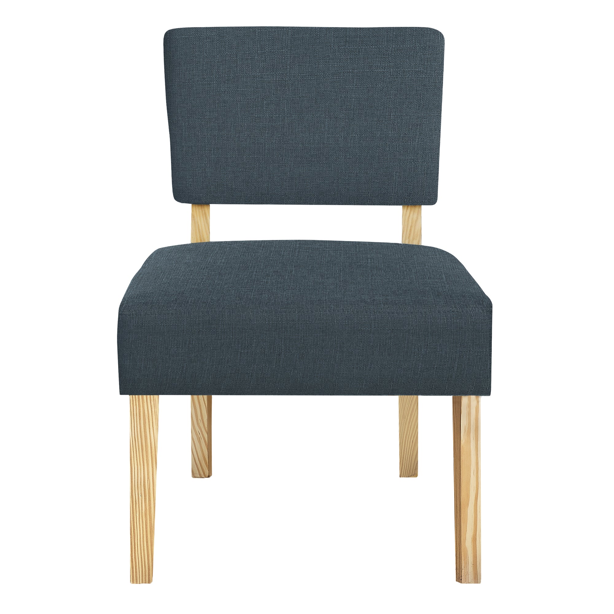 Accent Chair - Blue Fabric / Natural Wood Legs