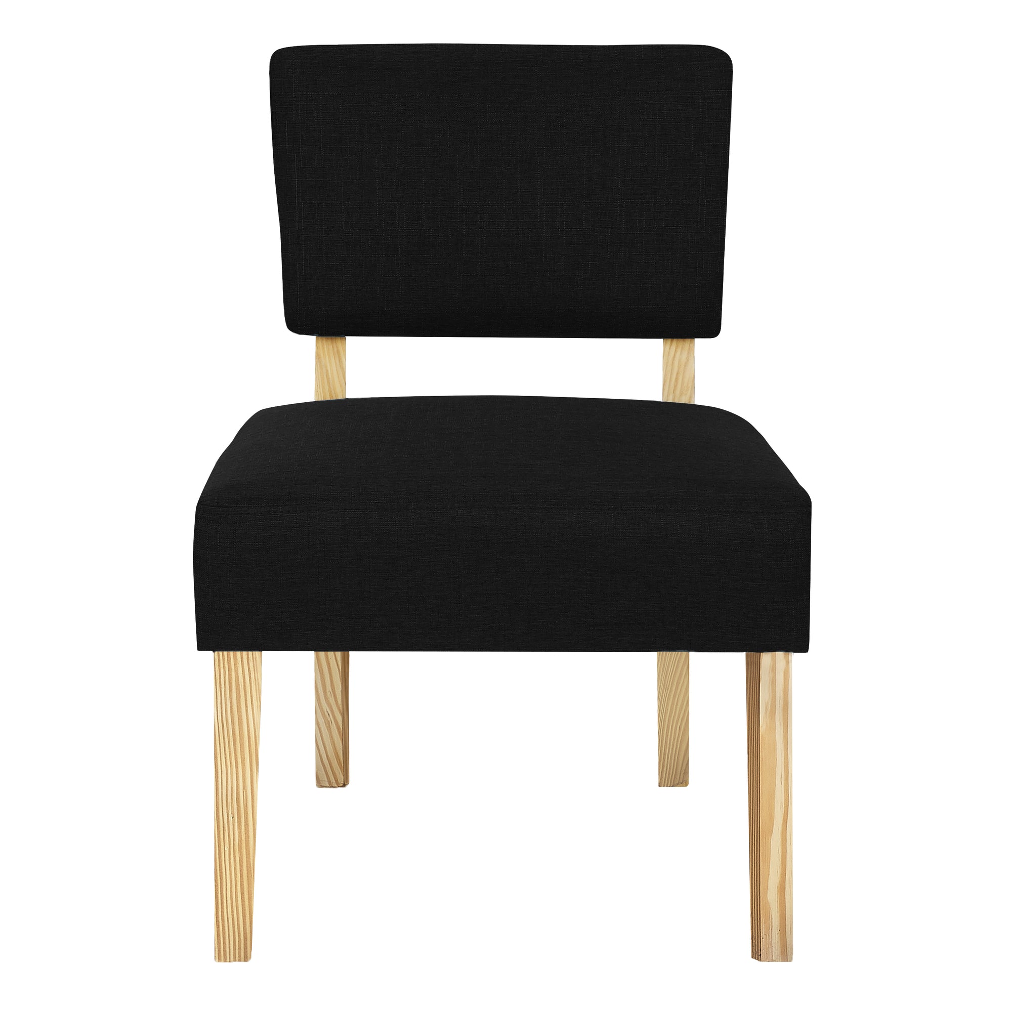 Accent Chair - Black Fabric / Natural Wood Legs