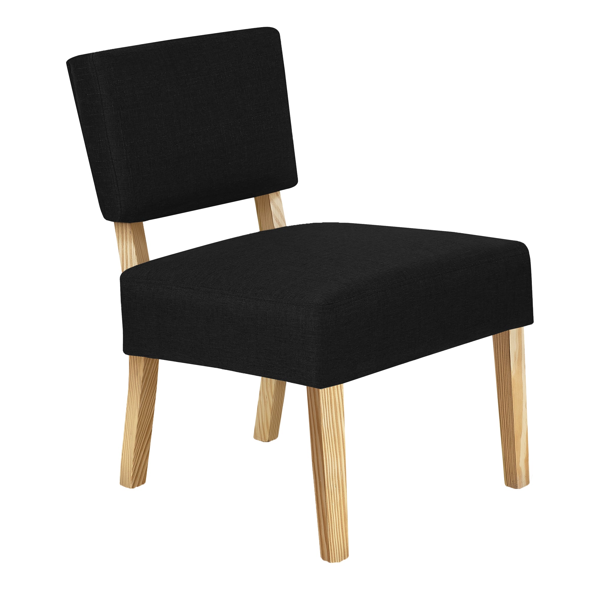 Accent Chair - Black Fabric / Natural Wood Legs