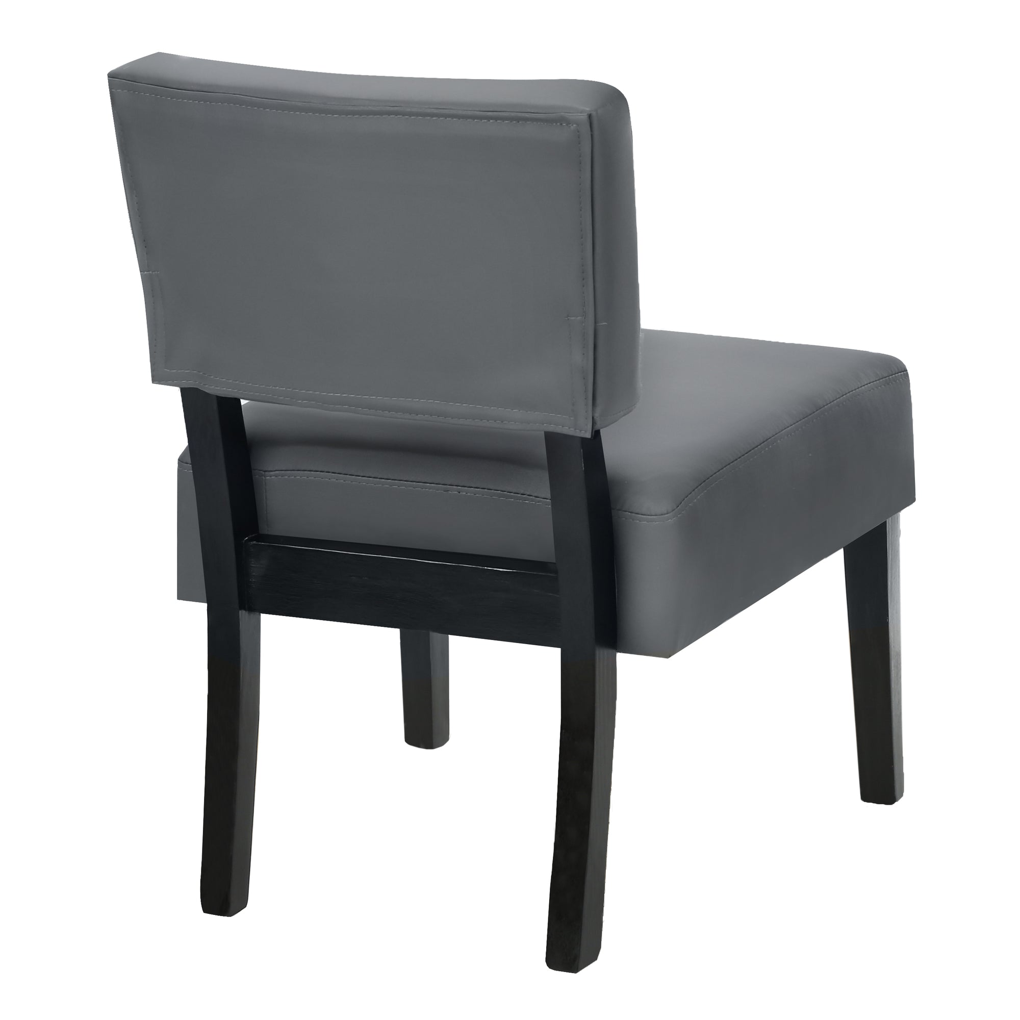 Accent Chair - Grey Leather-Look Fabric