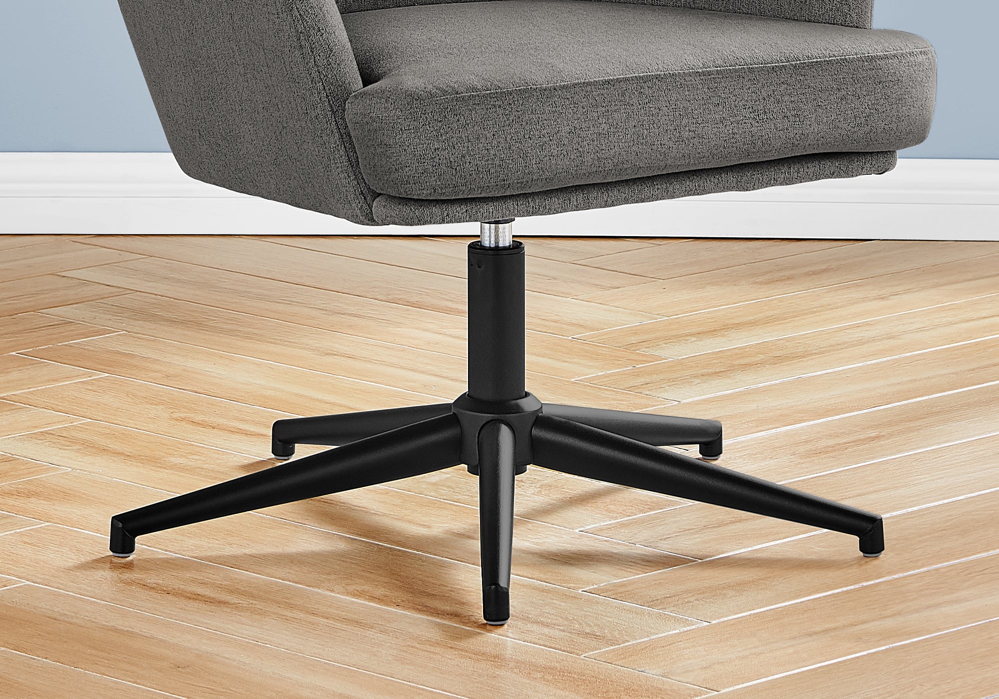 Accent Chair - Dark Grey Fabric / Black Swivel Base