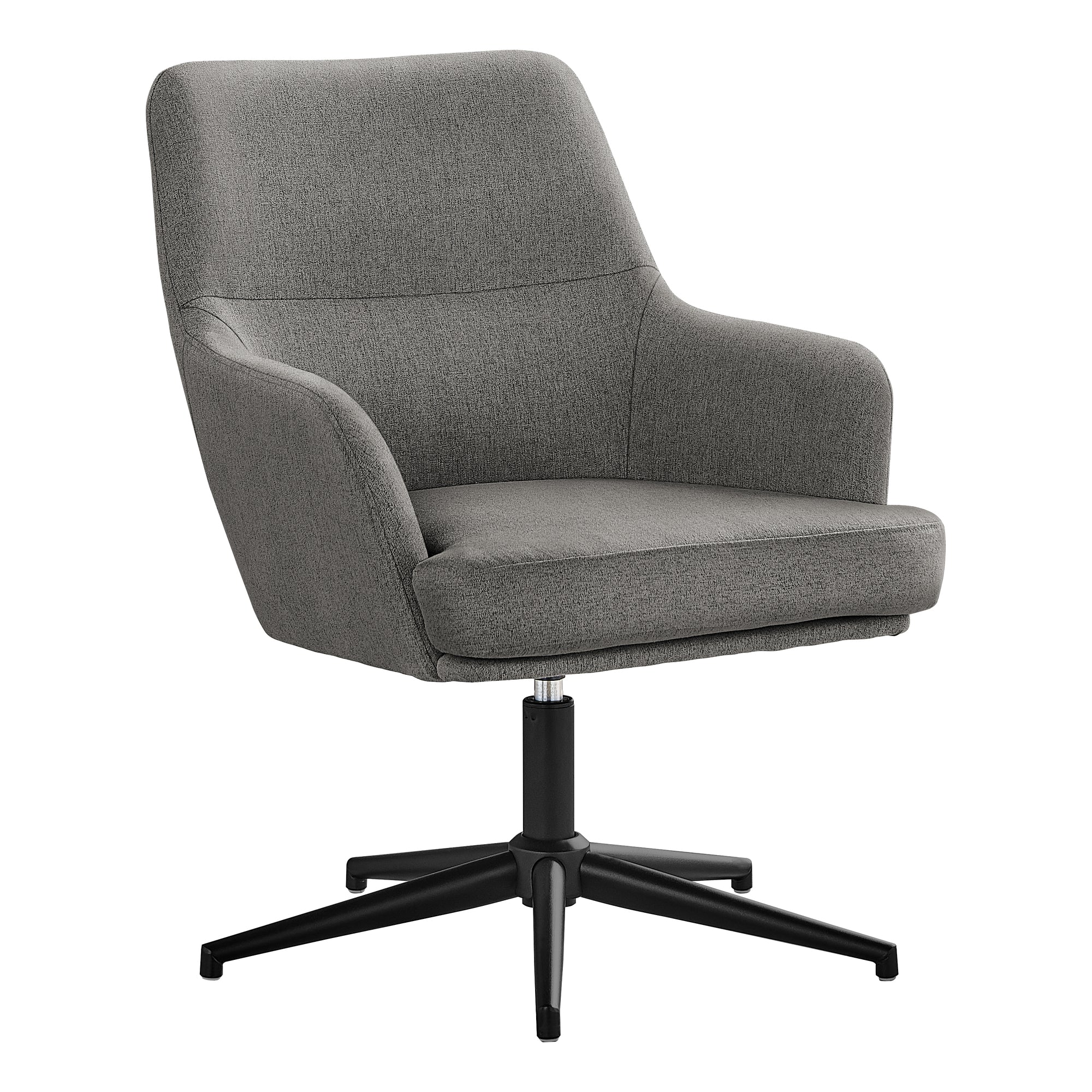Accent Chair - Dark Grey Fabric / Black Swivel Base