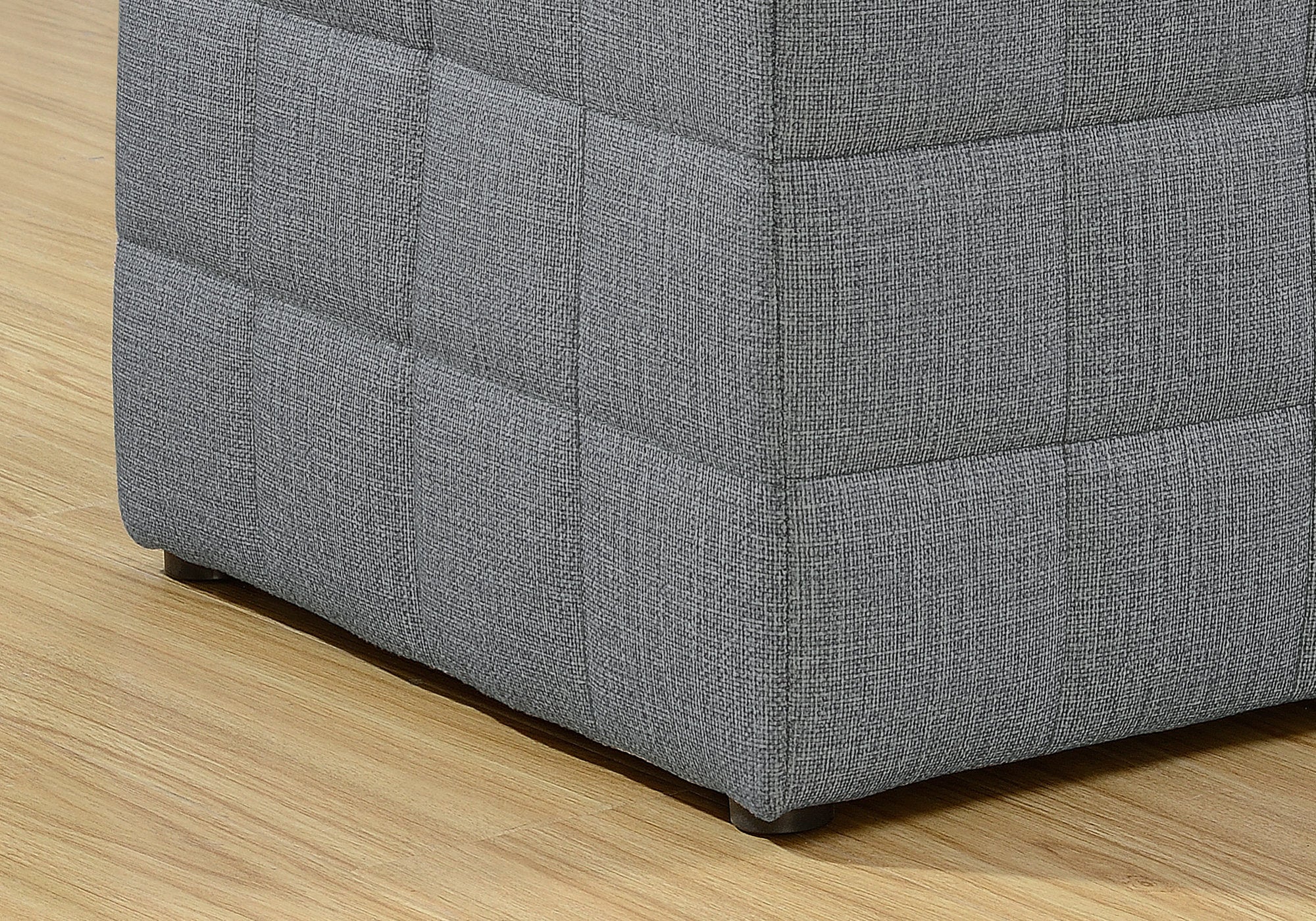 Ottoman - Light Grey Linen-Look Fabric
