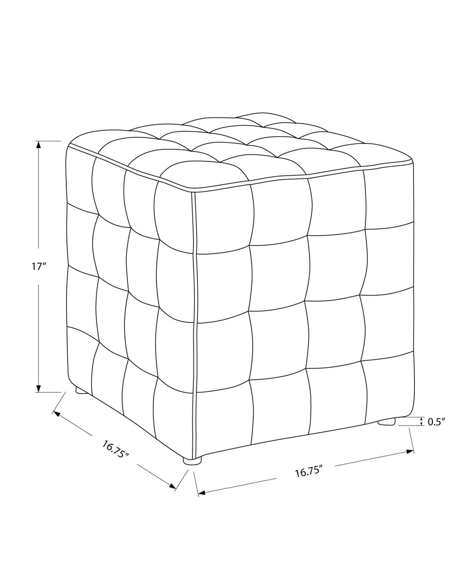 Ottoman - Red Leather-Look Fabric