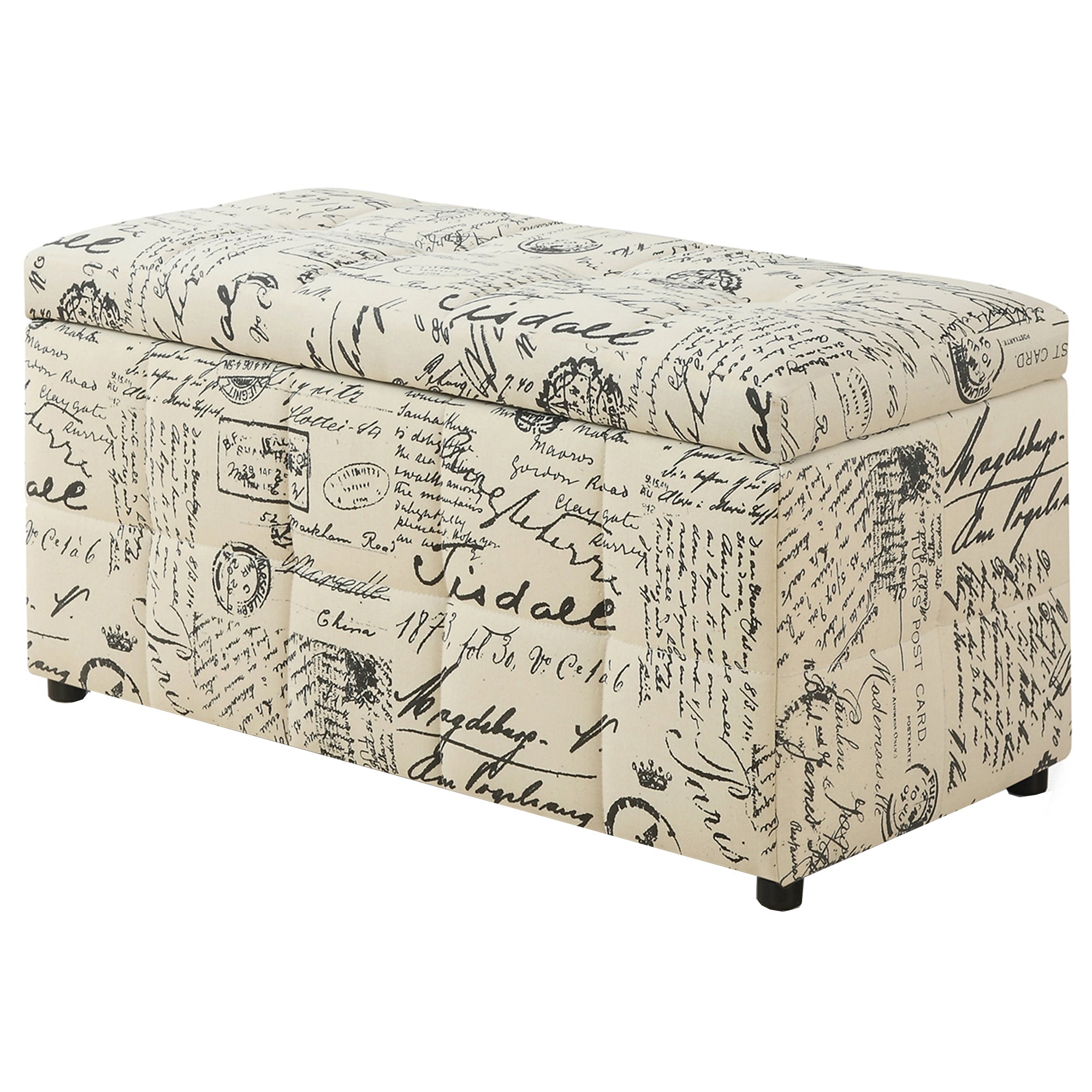 Ottoman - 38L / Storage / Vintage French Fabric