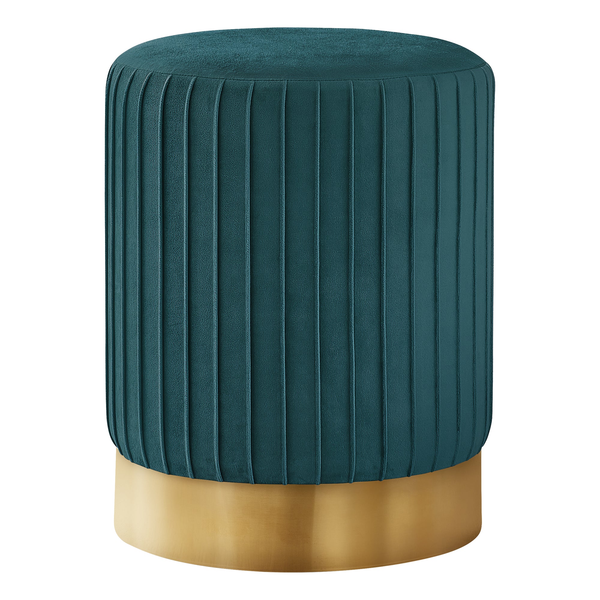 Ottoman - Turquoise Velvet / Gold Metal Base