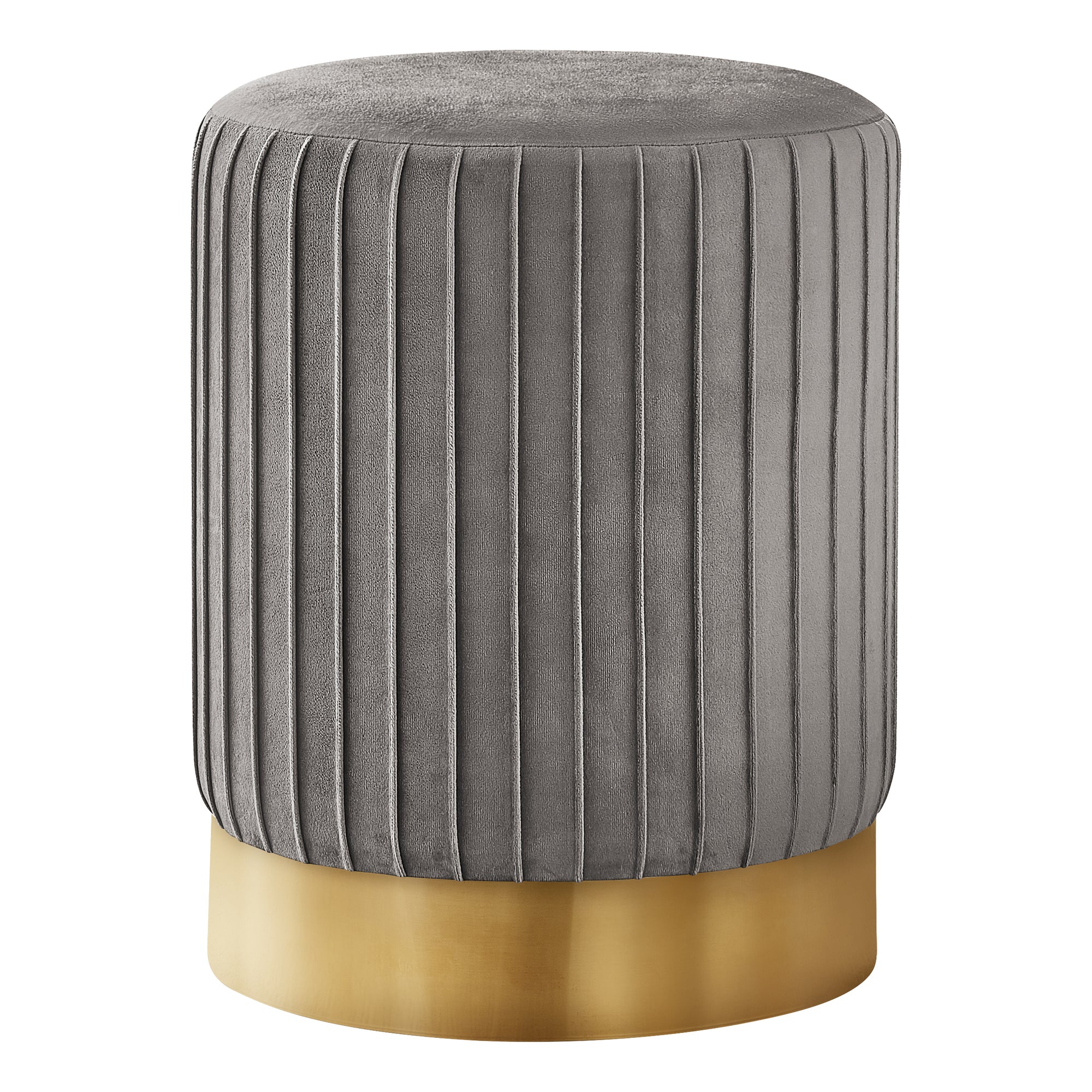 Ottoman - Grey Velvet / Gold Metal Base