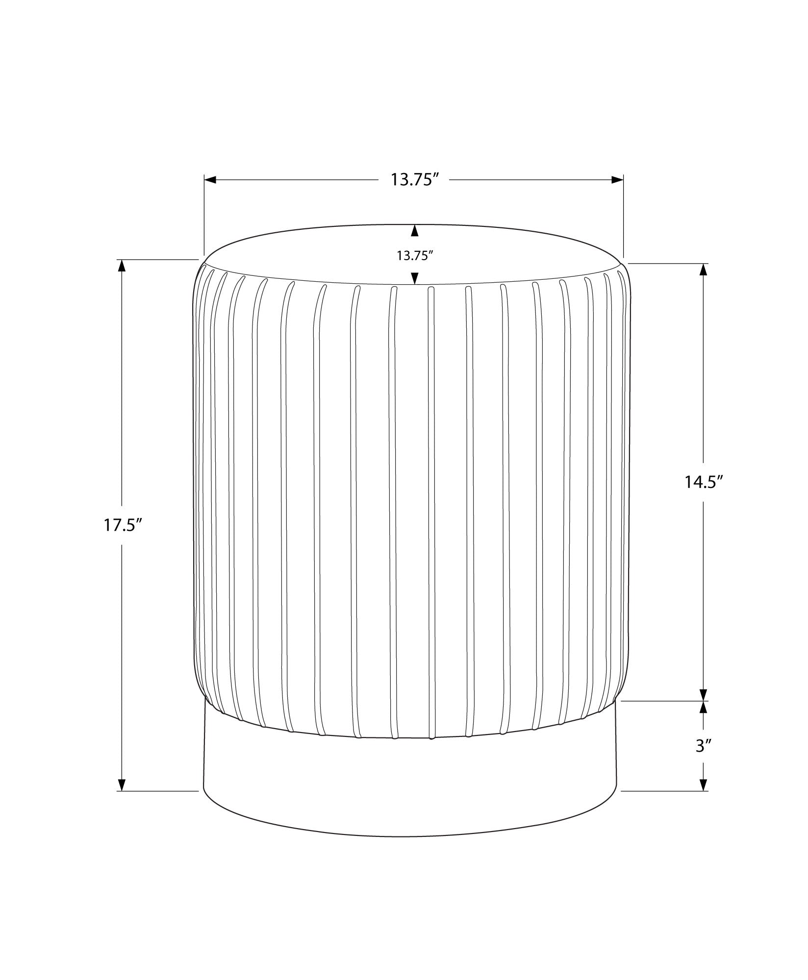 Ottoman - Grey Velvet / Gold Metal Base