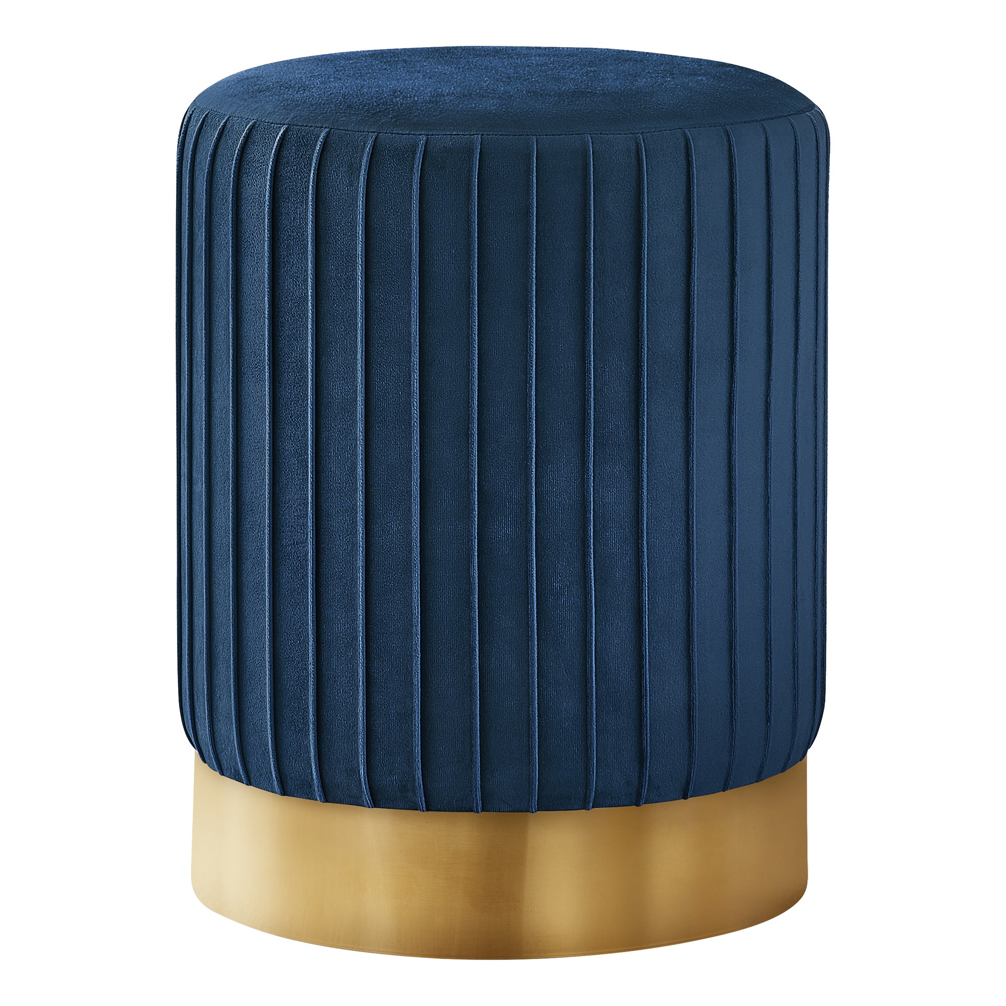 Ottoman - Blue Velvet / Gold Metal Base