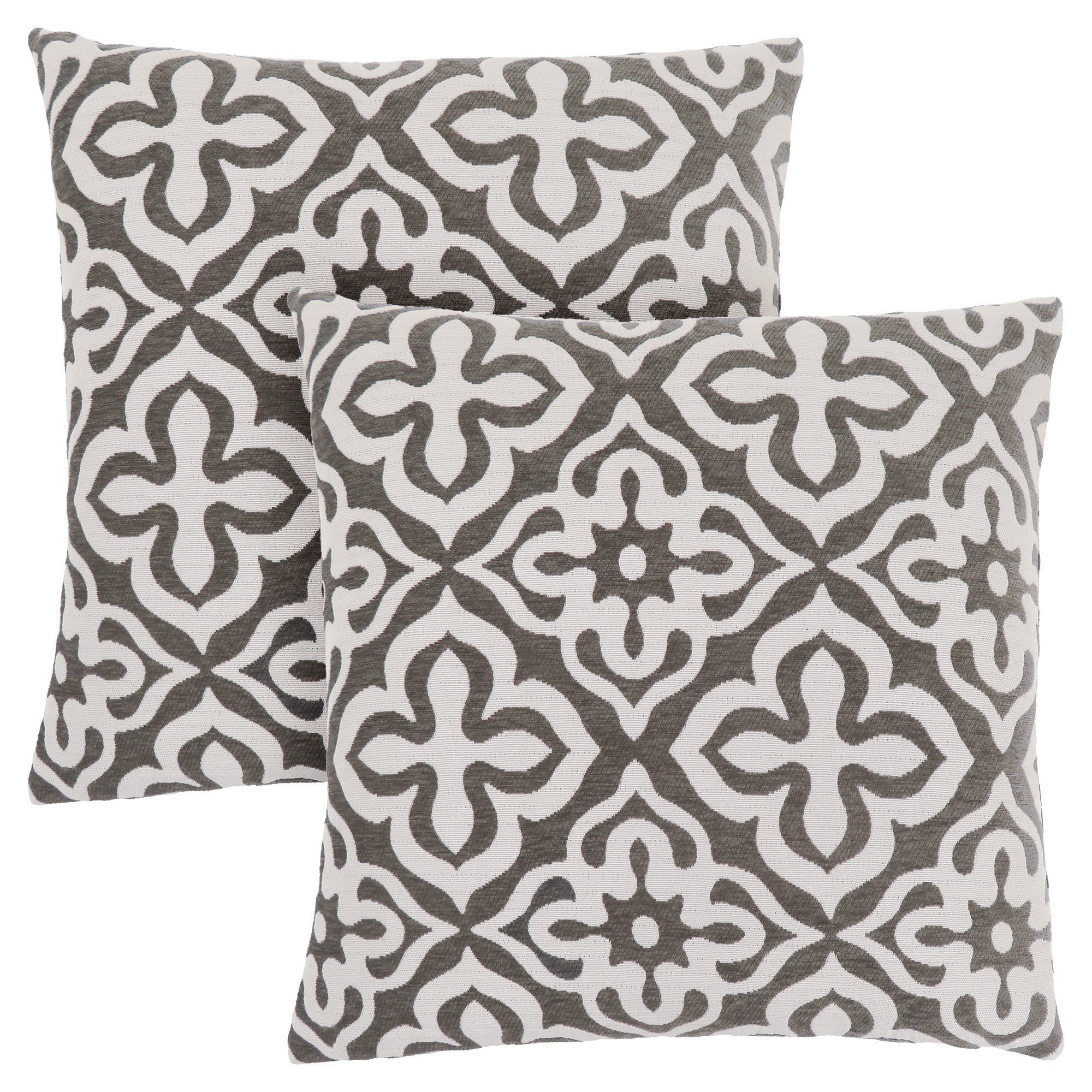 Pillow - 18X 18 / Dark Taupe Motif Design / 2Pcs