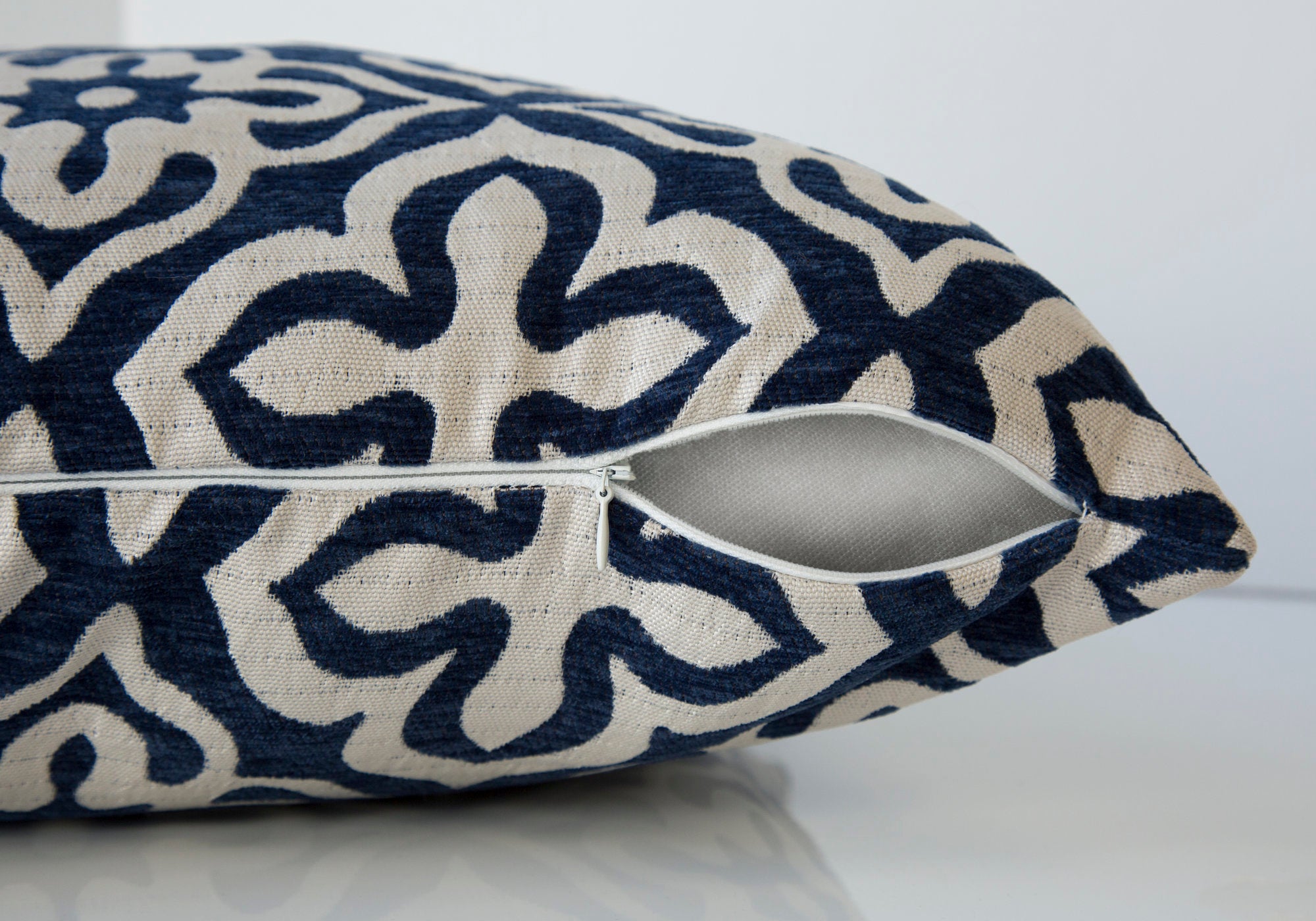 Pillow - 18X 18 / Dark Blue Motif Design / 1Pc