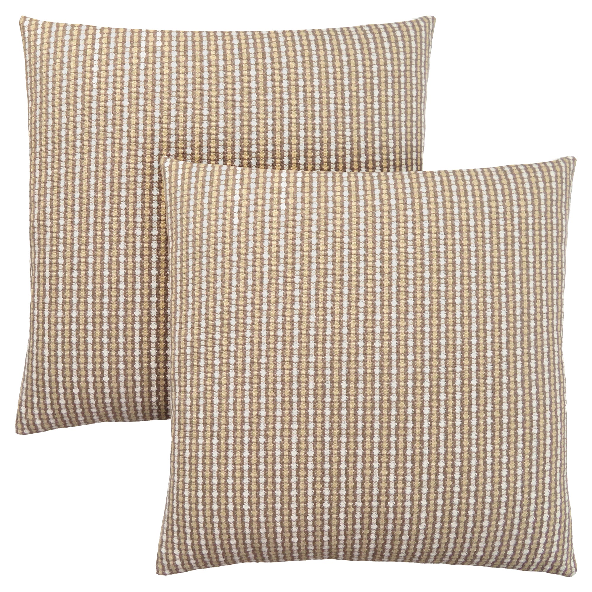 Pillow - 18X 18 / Light / Dark Taupe Abstract Dot/ 2Pcs