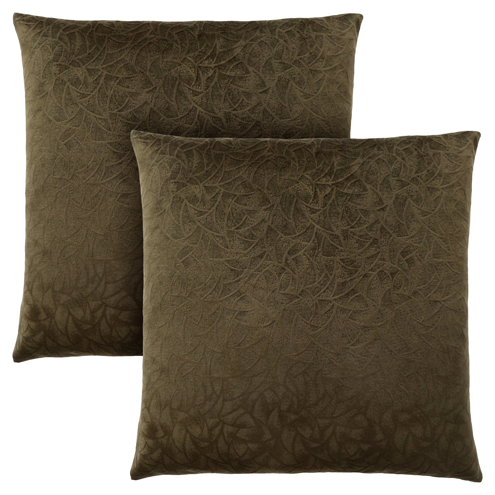 Pillow - 18X 18 / Dark Green Floral Velvet / 2Pcs