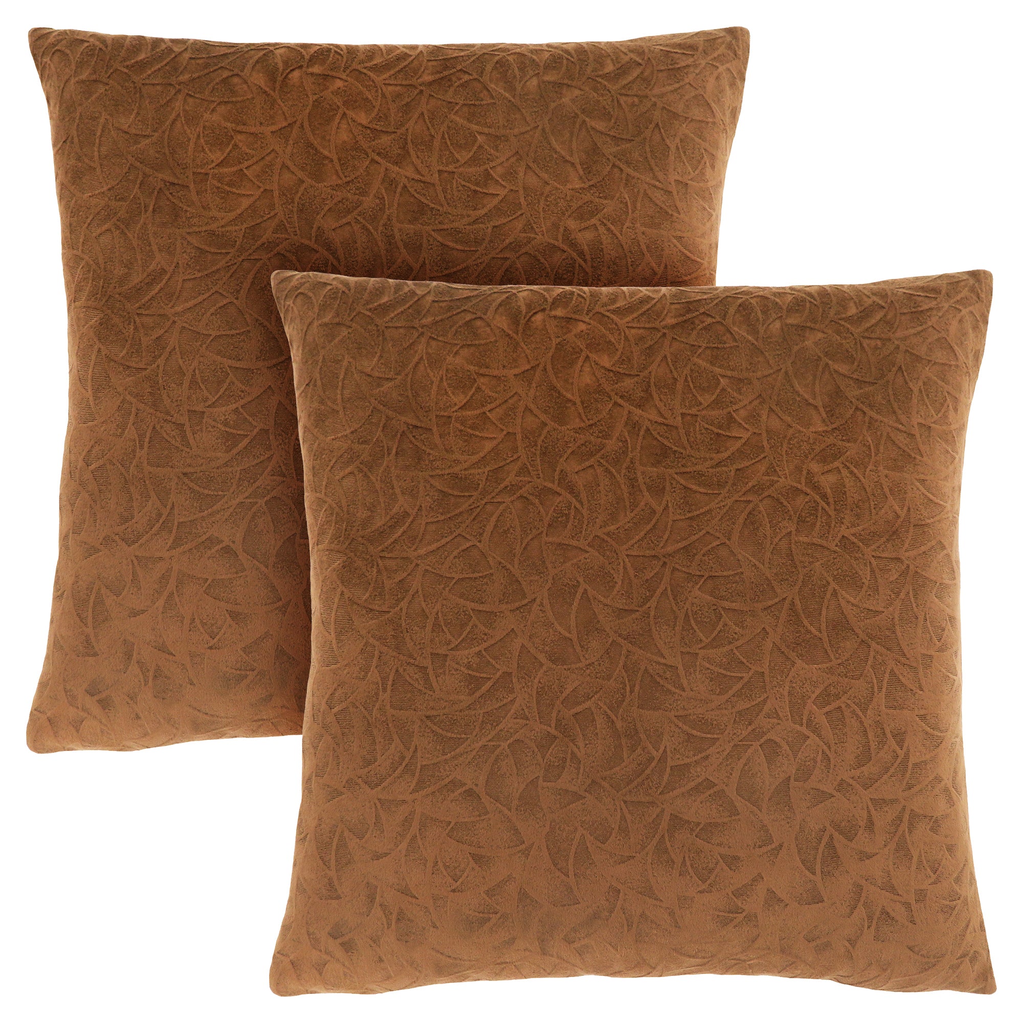 Pillow - 18X 18 / Light Brown Floral Velvet / 2Pcs