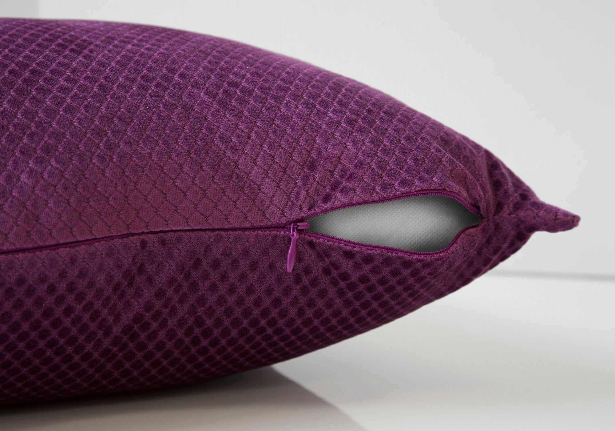 Pillow - 18X 18 / Purple Diamond Velvet / 1Pc