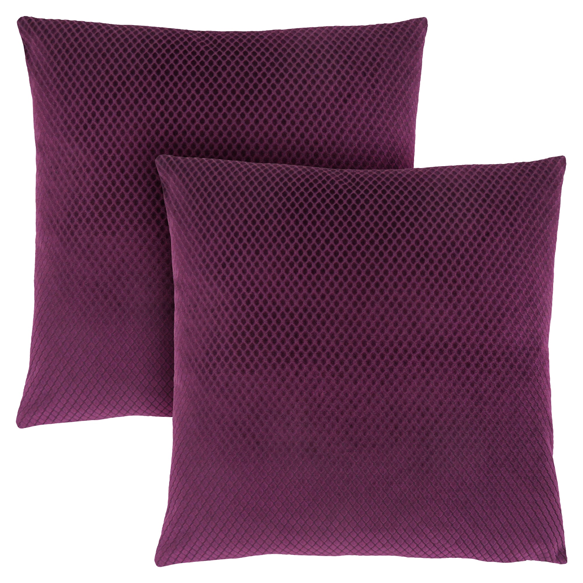 Pillow - 18X 18 / Purple Diamond Velvet / 2Pcs