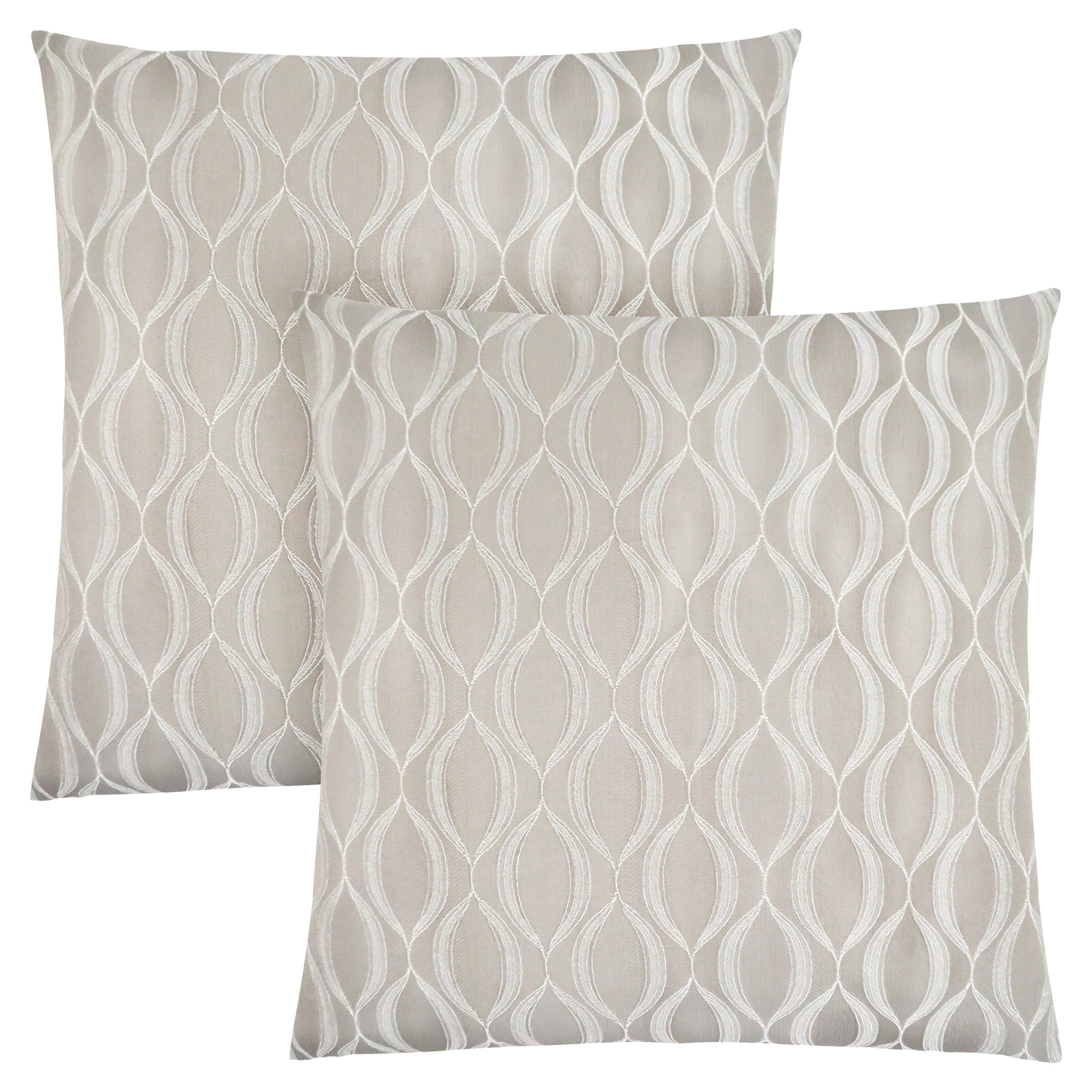Pillow - 18X 18 / Taupe Wave Pattern / 2Pcs