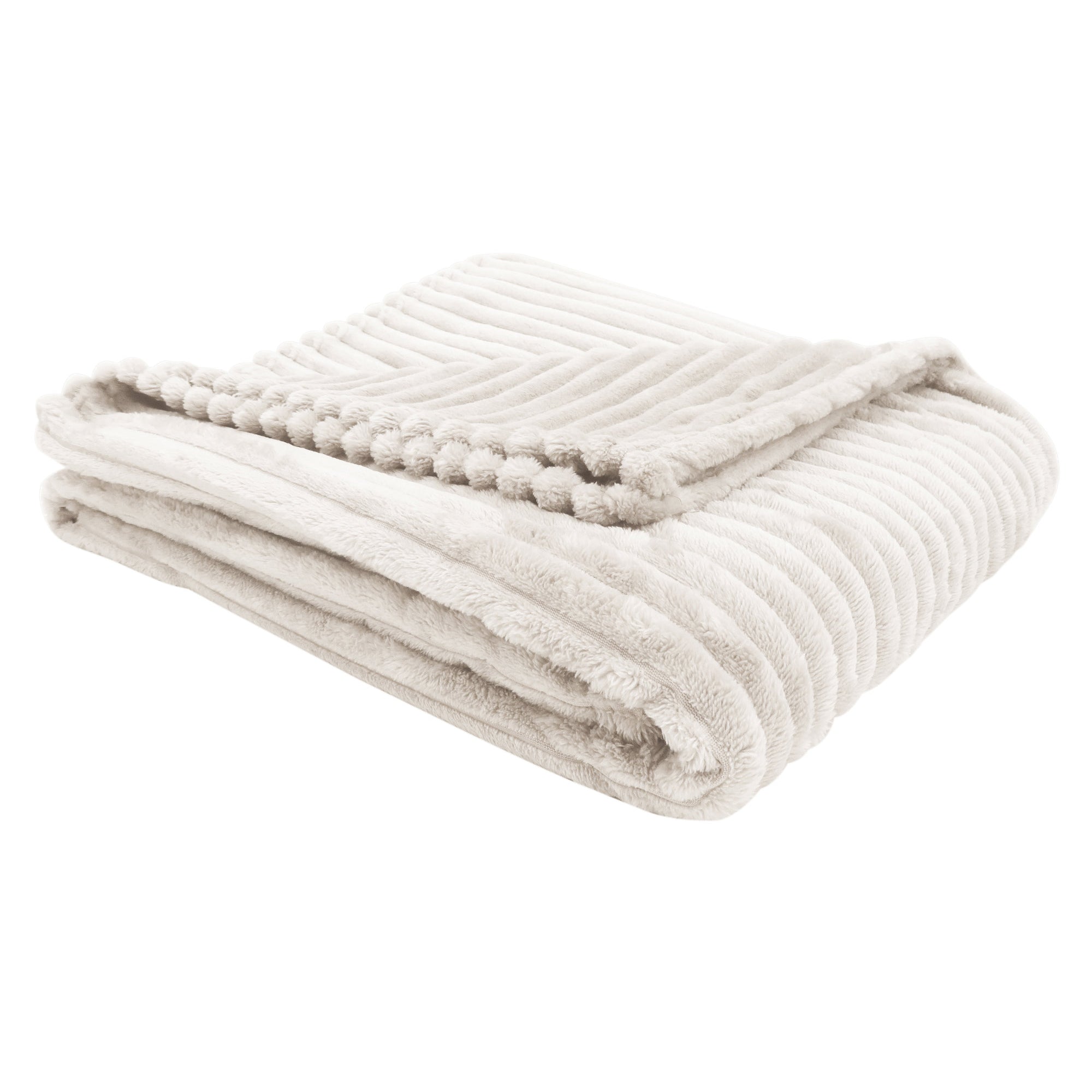 Throw - 60 X 50 / Ivory Ultra Soft Ribbed Style