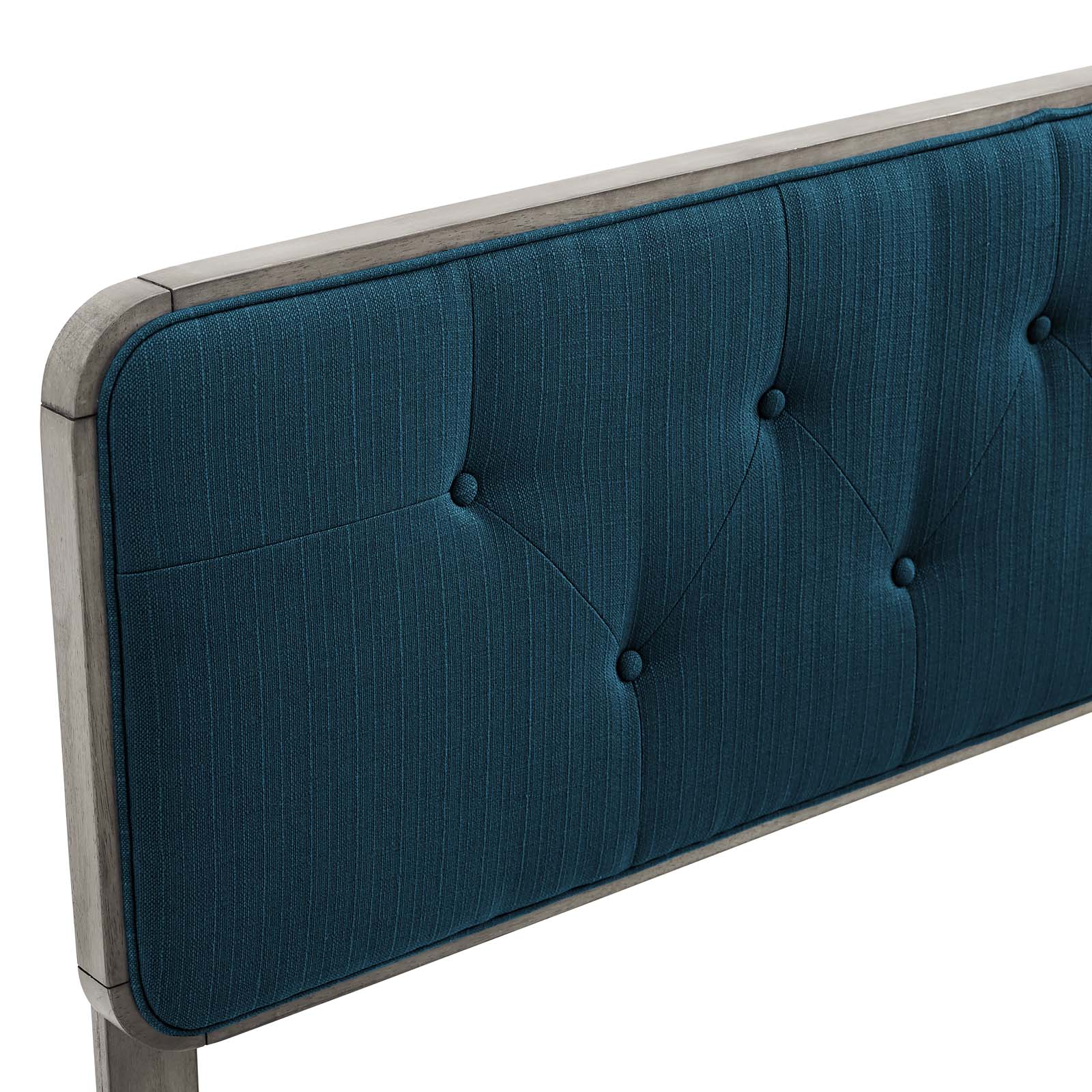 Collins Tufted Full Fabric and Wood Headboard