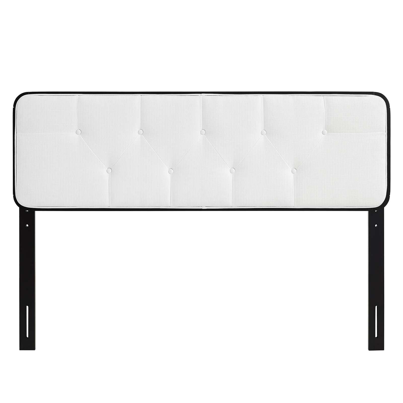Collins Tufted King Fabric and Wood Headboard