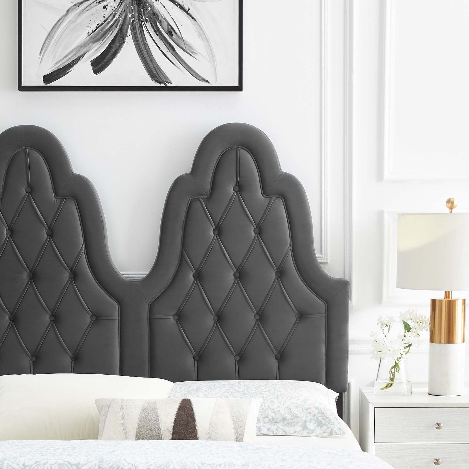 Augustine Tufted Performance Velvet Twin Headboard