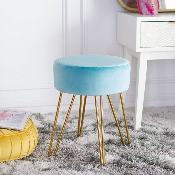 Abrea Round Ottoman | Mid-Century Modern Style