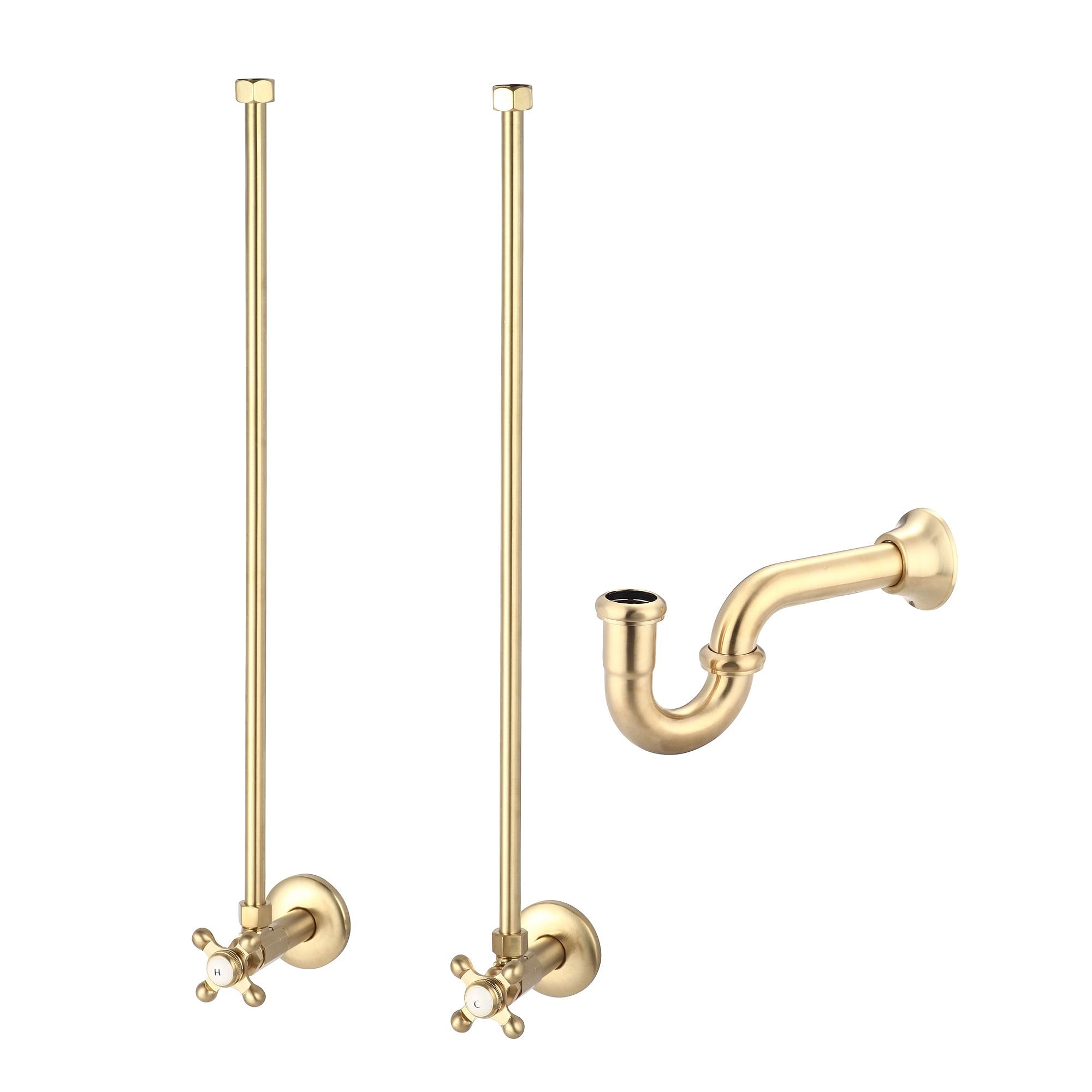 Embassy 30 Inch Wide Single Wash Stand and P-Trap included in Satin Gold Finish