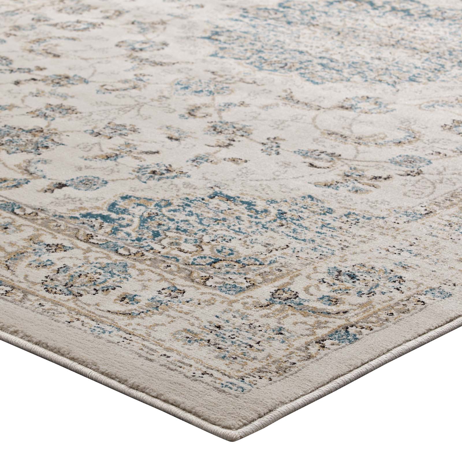 Atara Distressed Vintage Persian Medallion 5x8 Area Rug