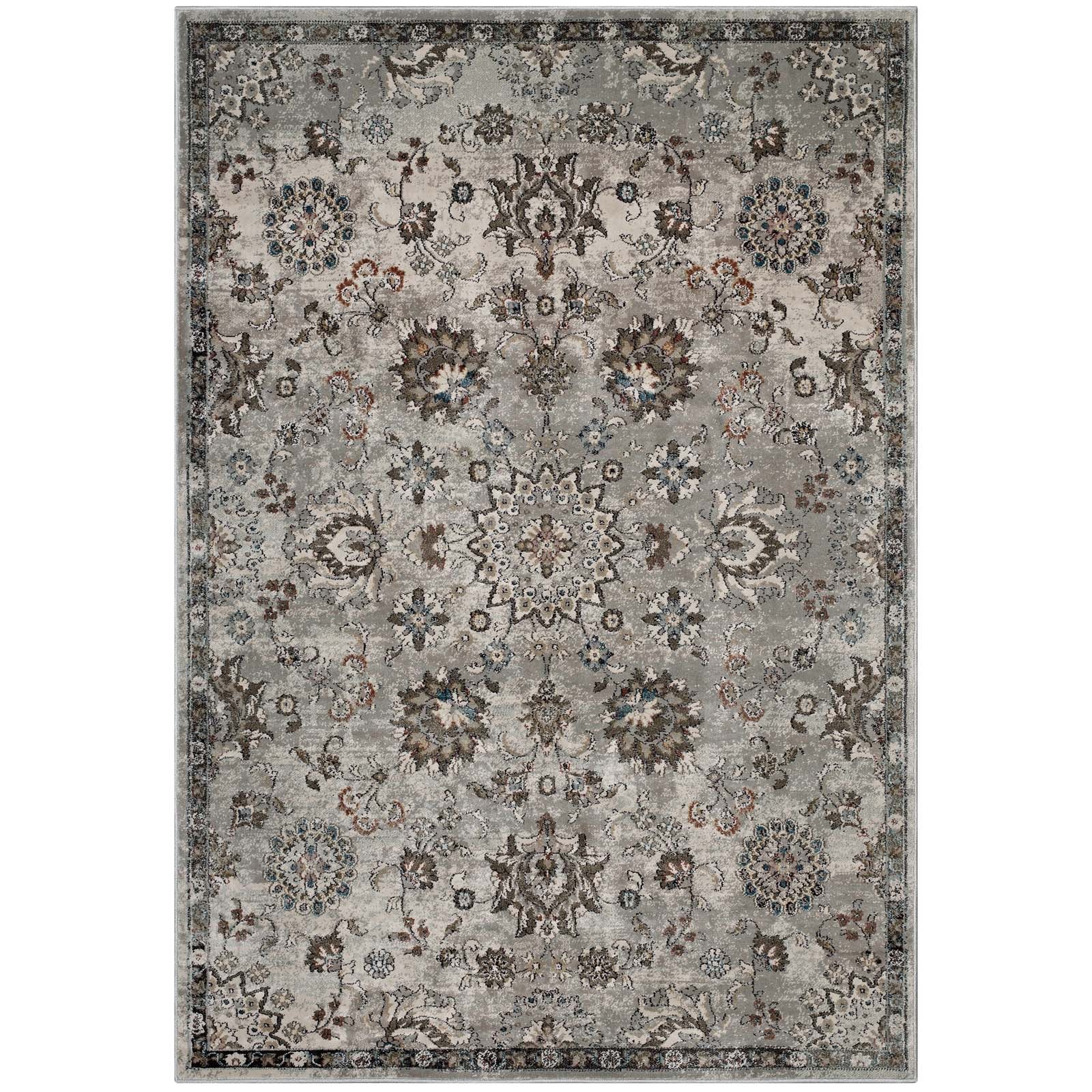 Hana Distressed Vintage Floral
Lattice 5x8 Area Rug