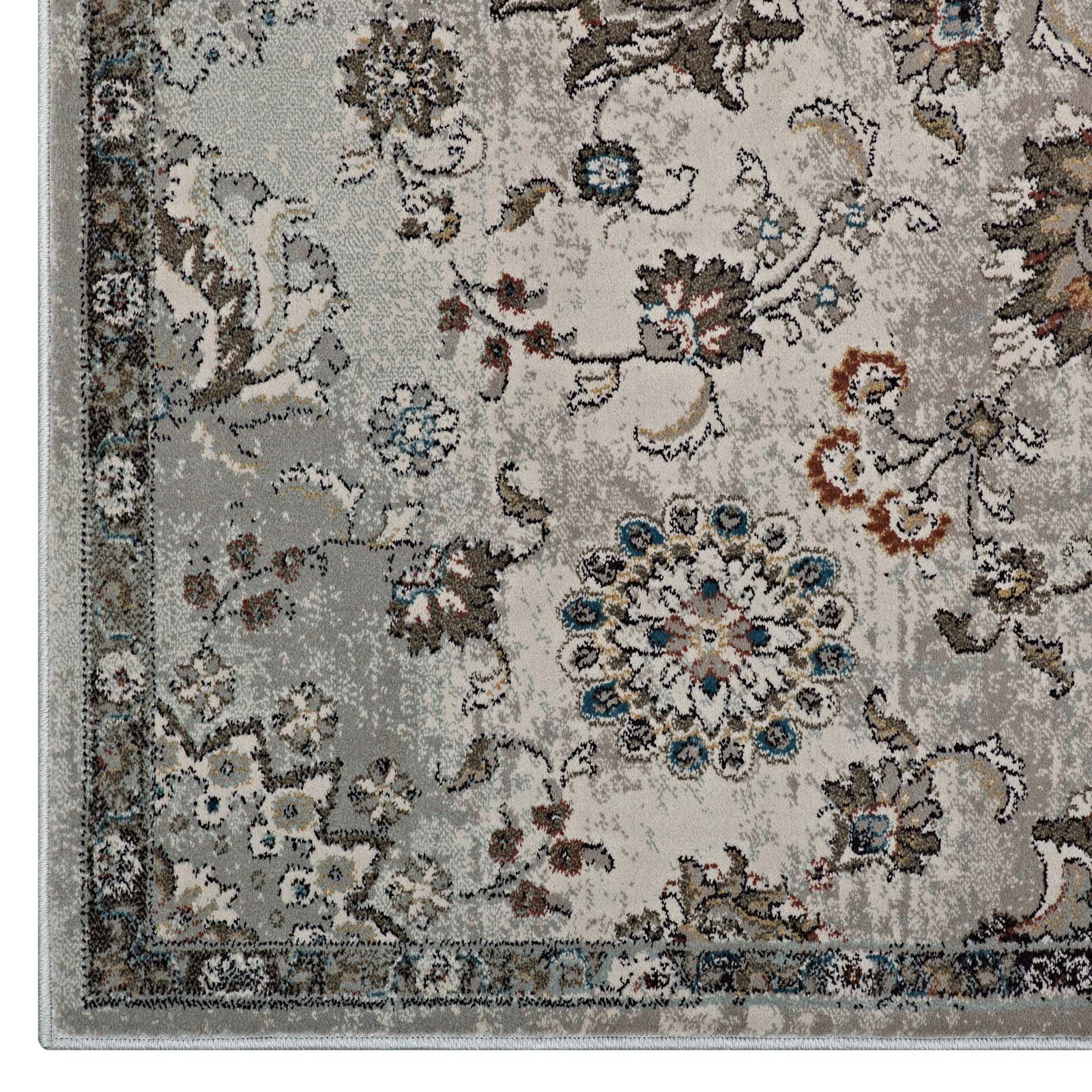 Hana Distressed Vintage Floral
Lattice 5x8 Area Rug