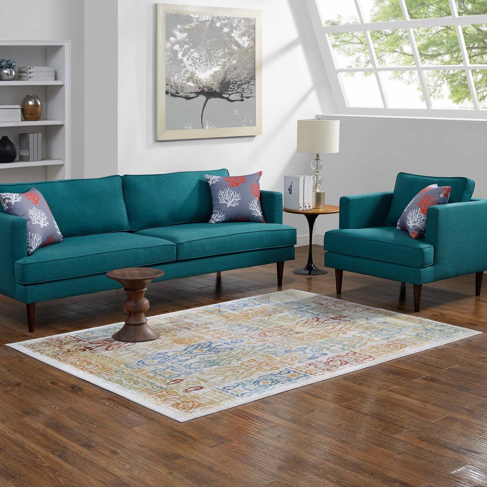 Solimar Distressed Southwestern Aztec 5x8 Area Rug